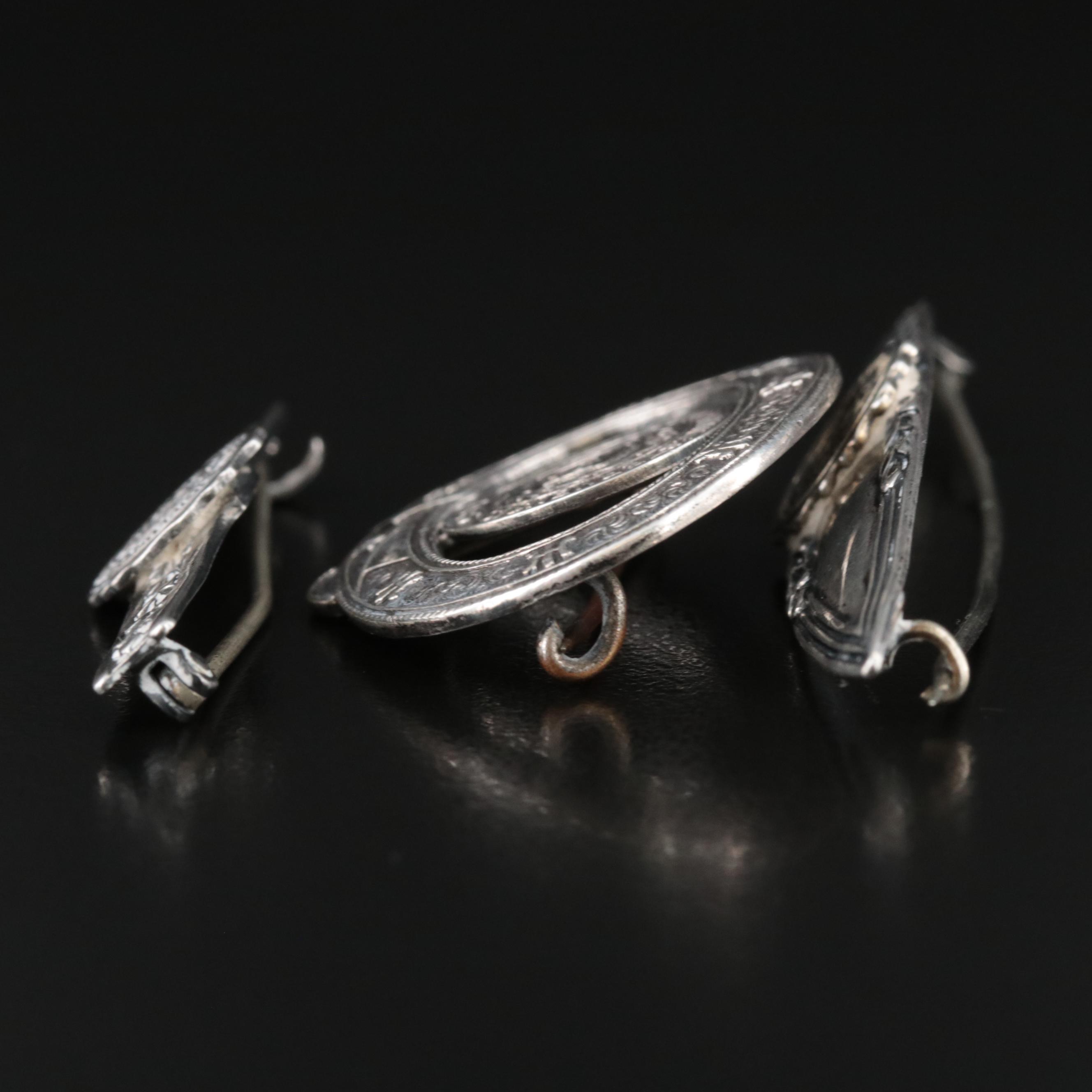 Vintage Sterling Western College for Women Brooches