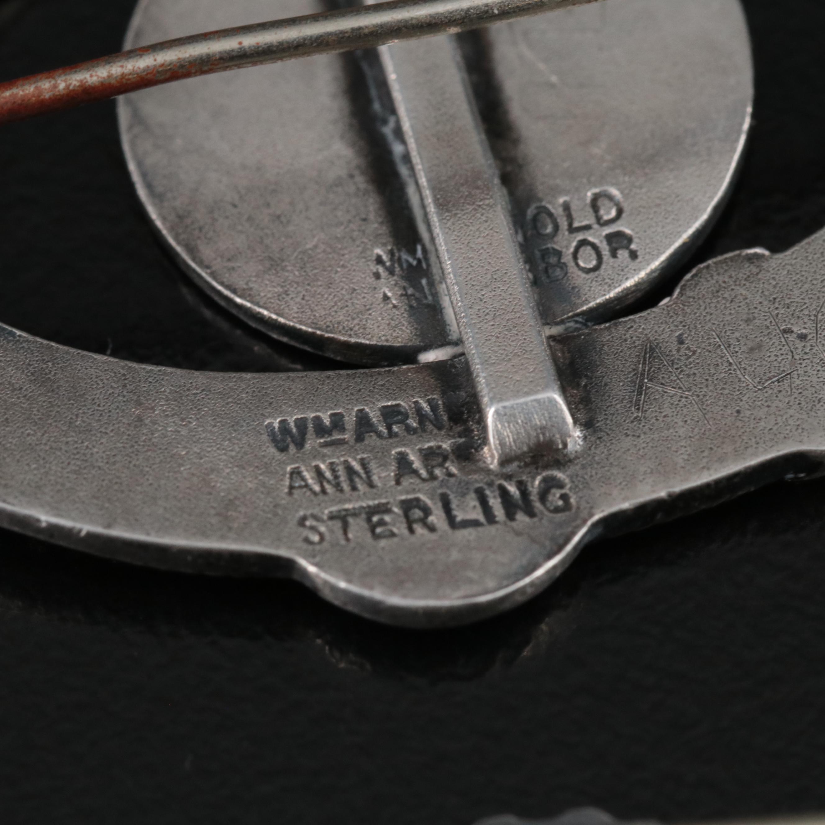 Vintage Sterling Western College for Women Brooches