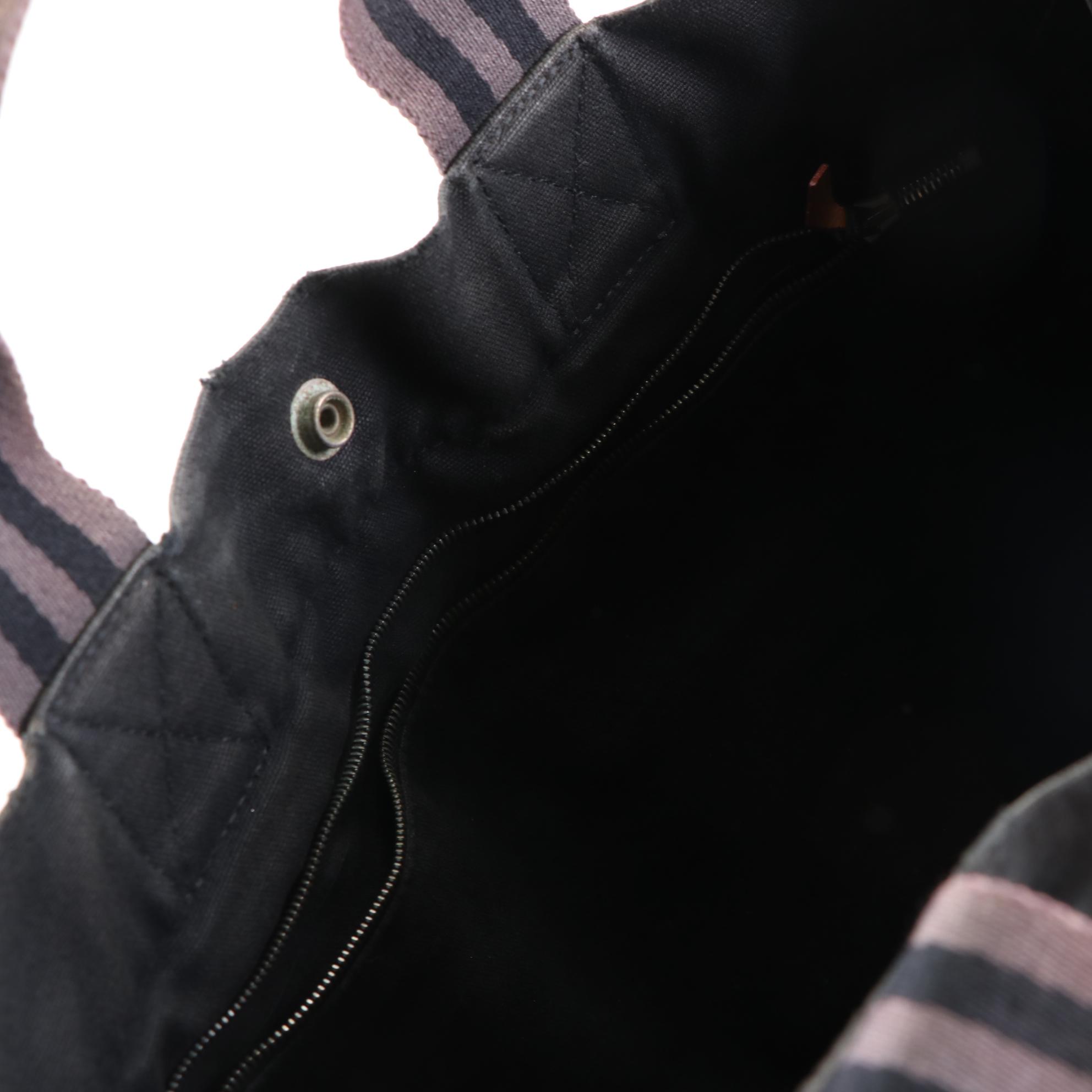 Hermès Fourre Tout MM in Black/Grey Canvas