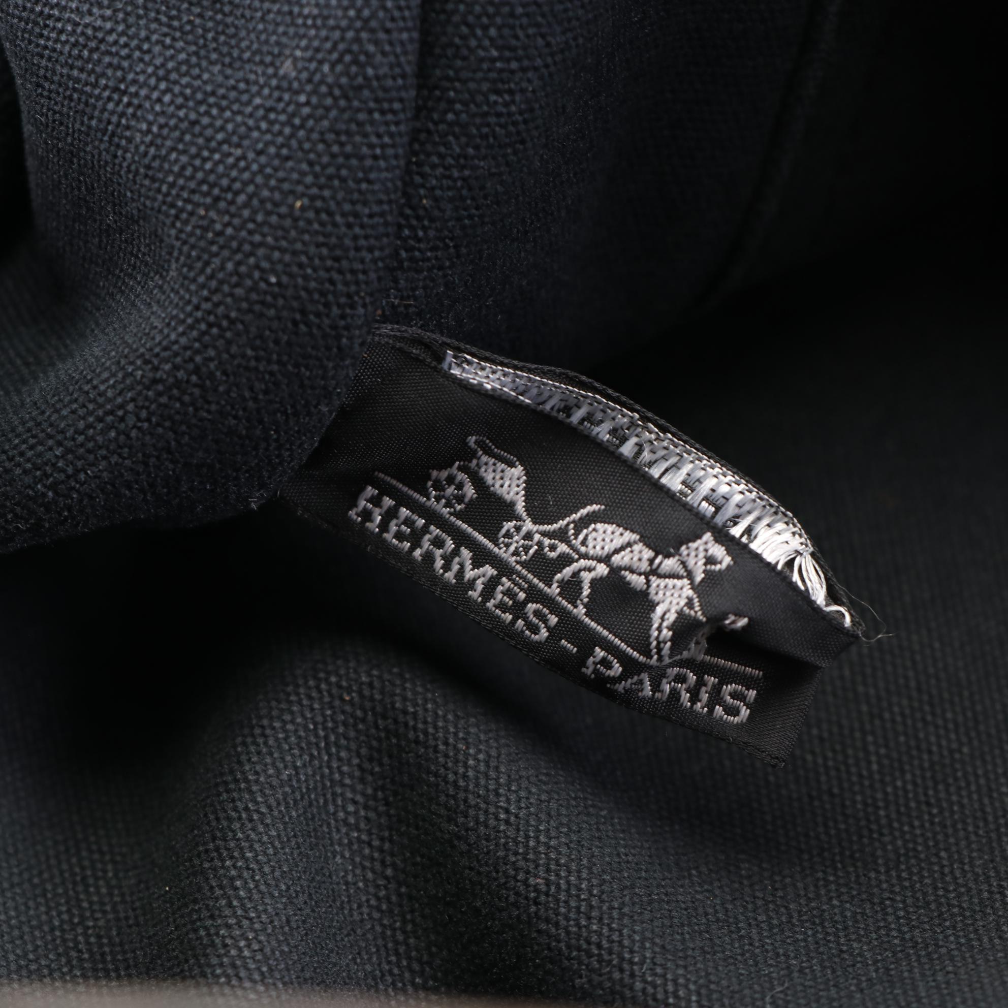 Hermès Fourre Tout MM in Black/Grey Canvas