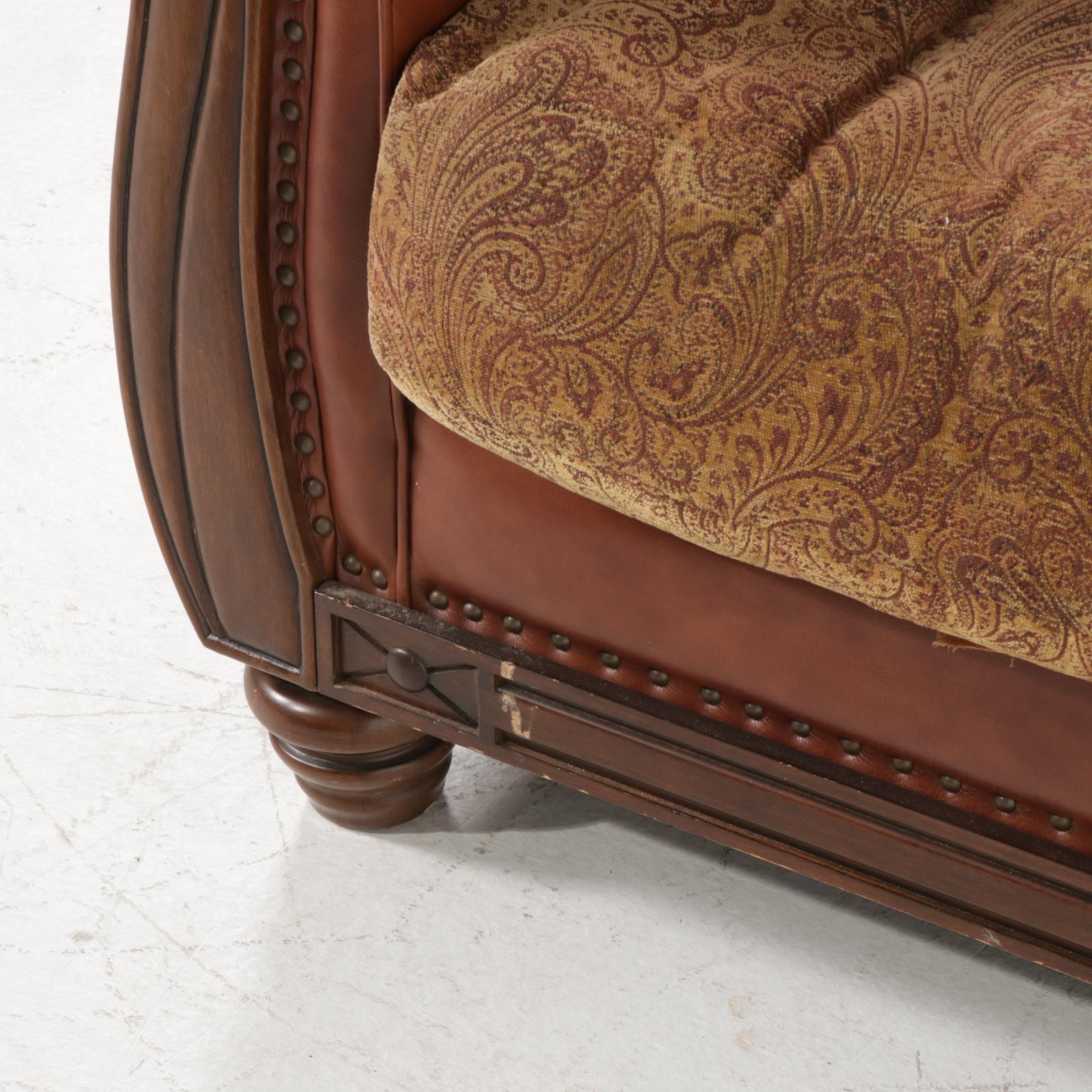 Robinson & Robinson Leather Trend Parcel-Fabric Lounge Chair and Ottoman