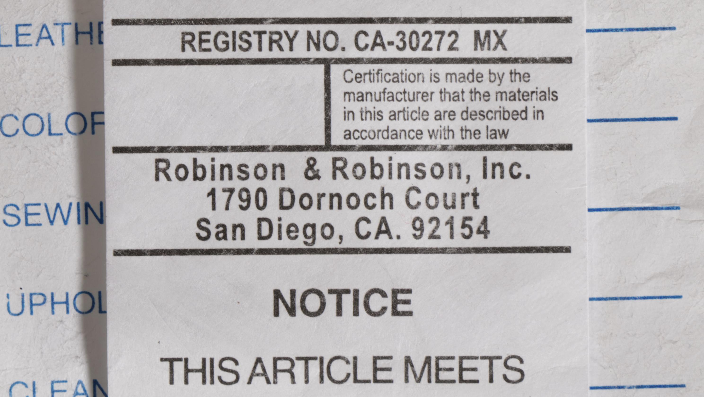 Robinson & Robinson Leather Trend Parcel-Fabric Lounge Chair and Ottoman