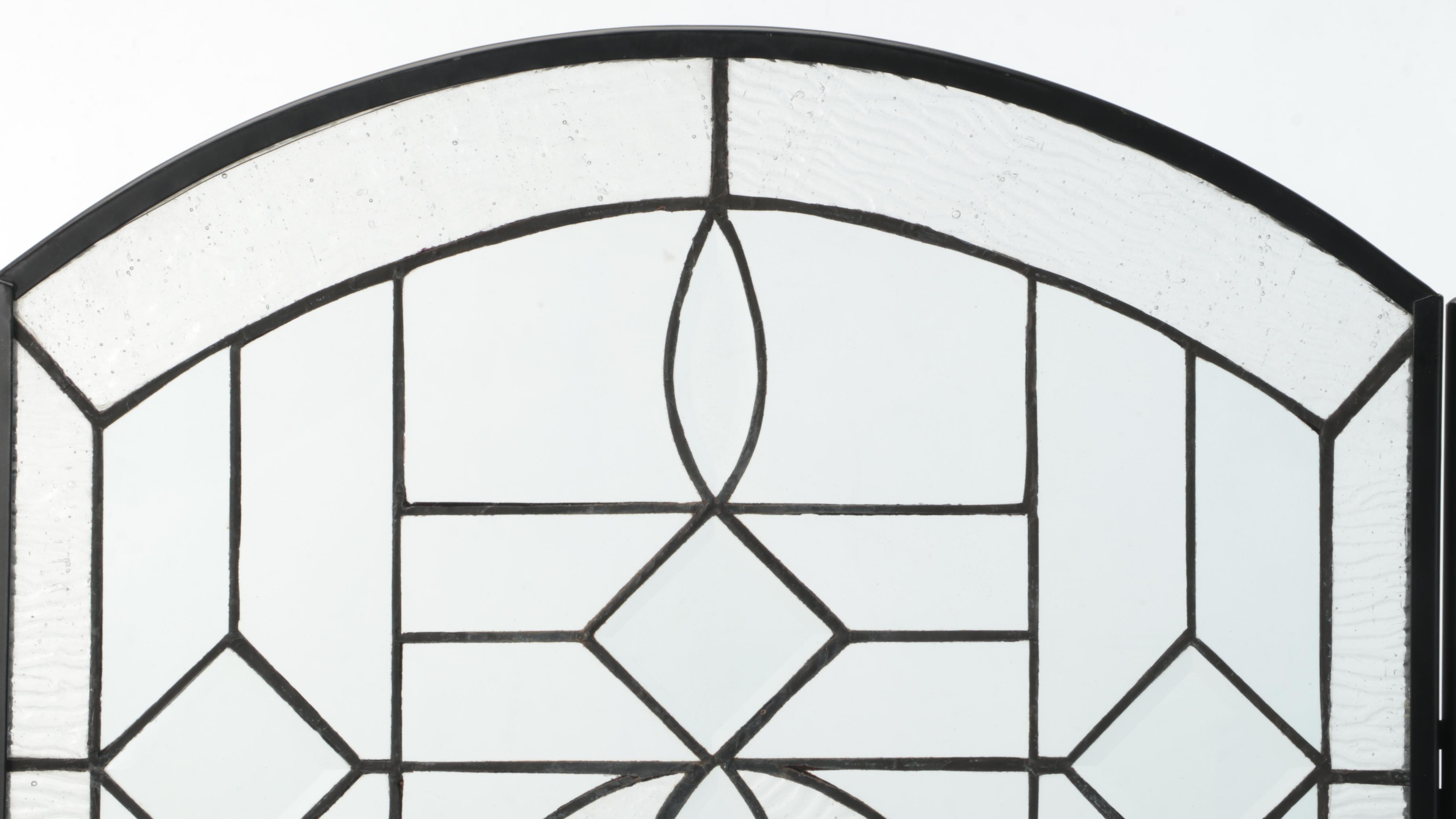 Leaded Beveled-Glass Fireplace Screen