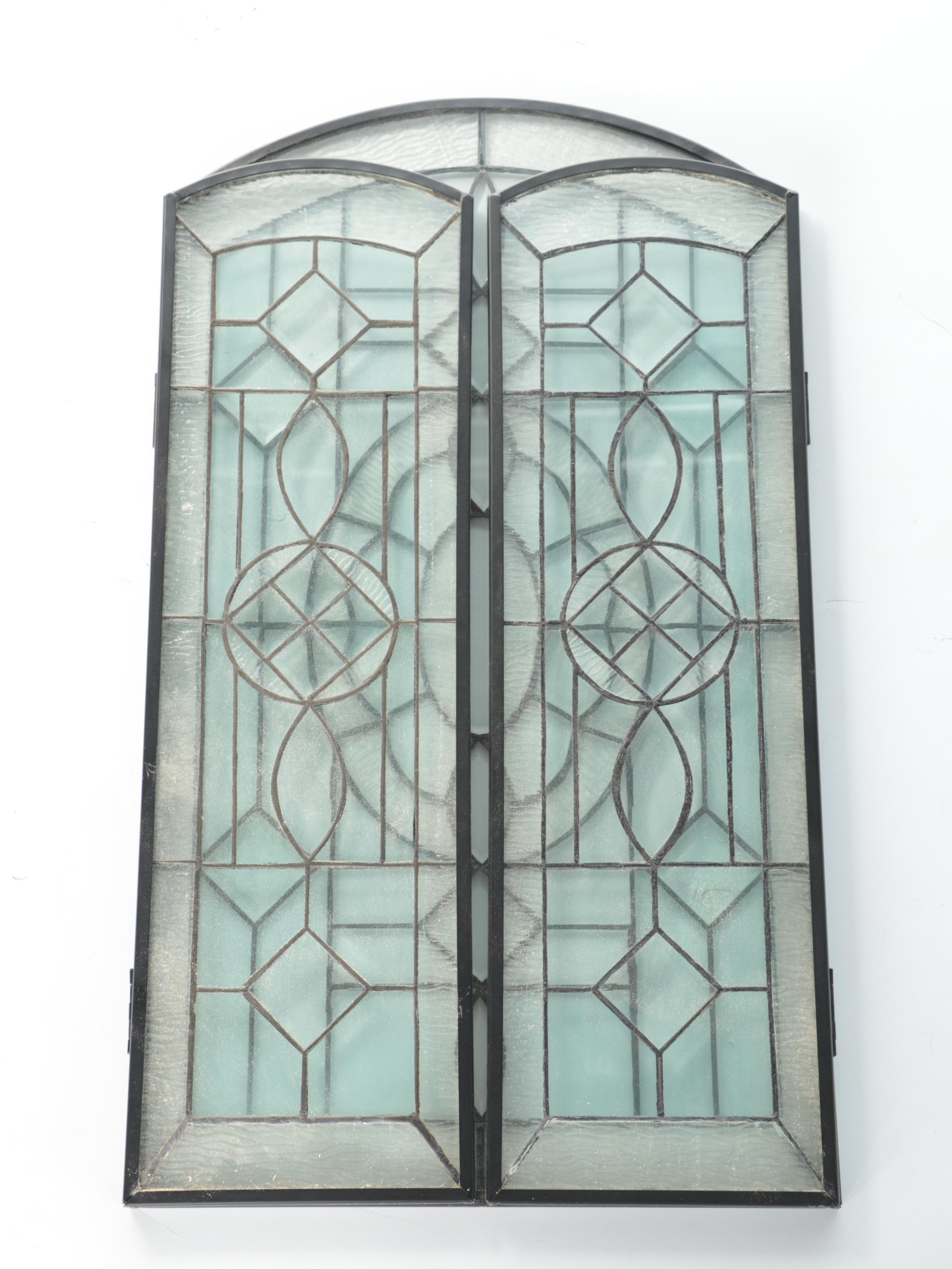 Leaded Beveled-Glass Fireplace Screen
