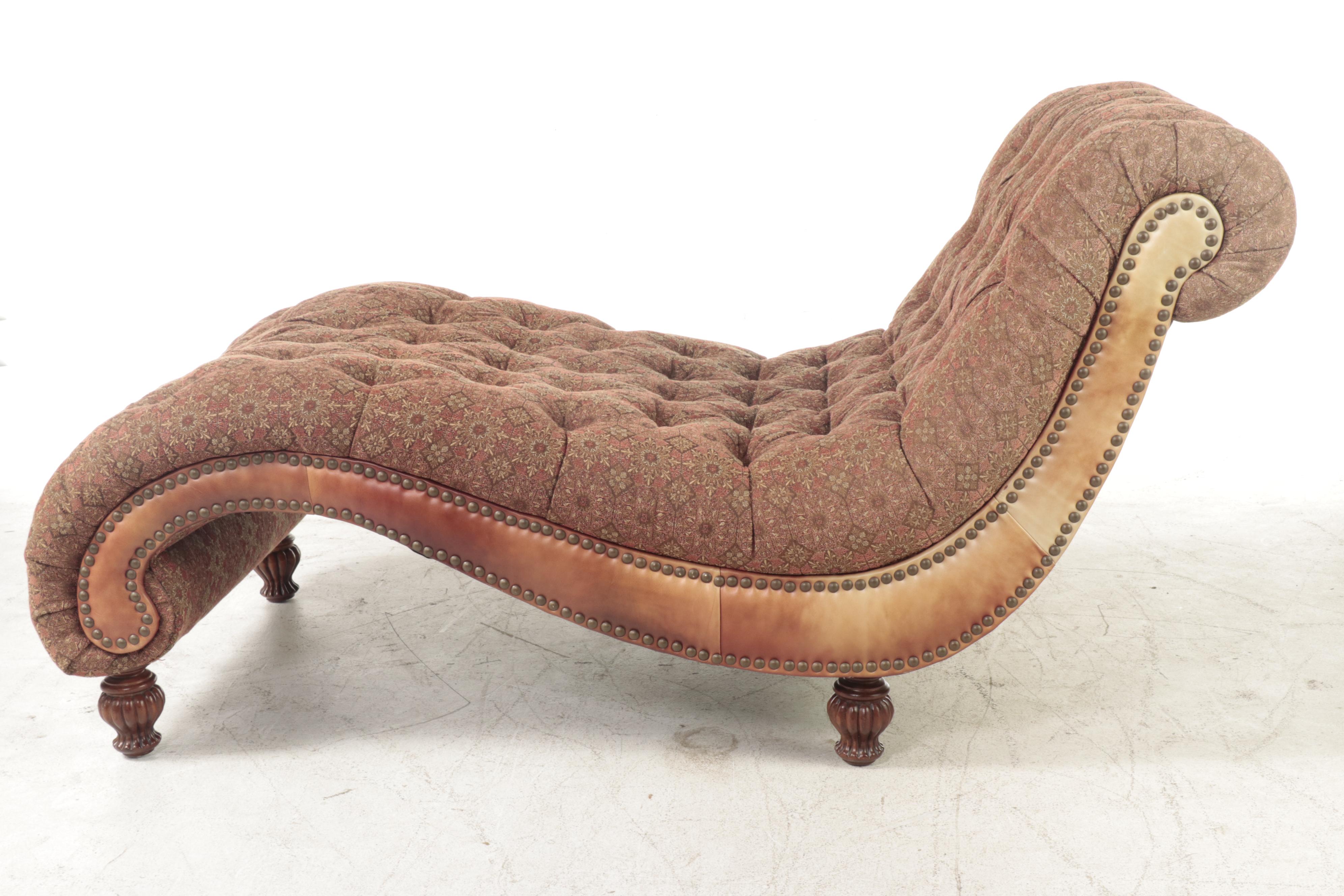 American Signature Custom-Upholstered Contoured Chaise Lounge