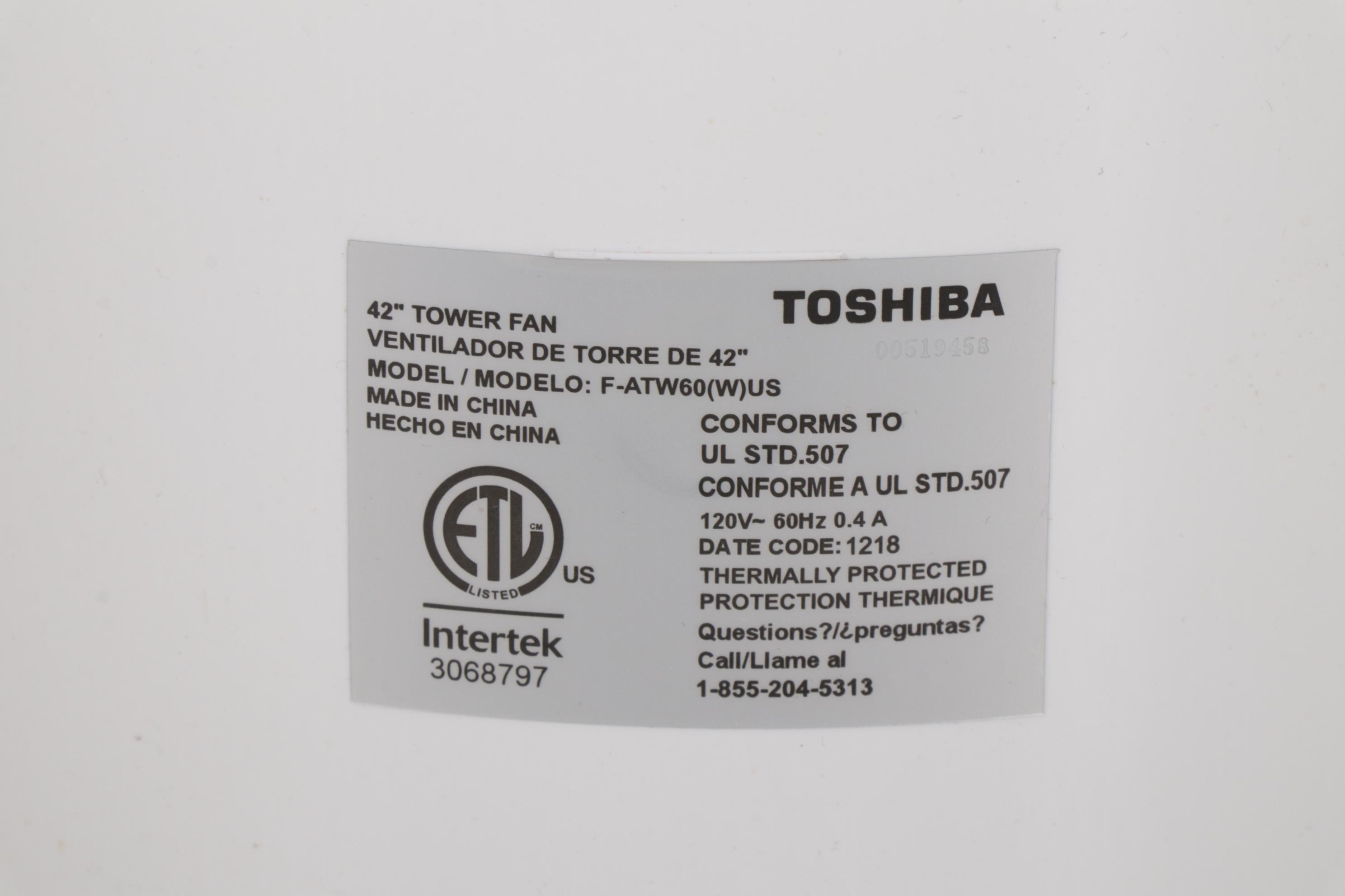 Toshiba 42" and Bionaire 40" Oscillating Tower Fans