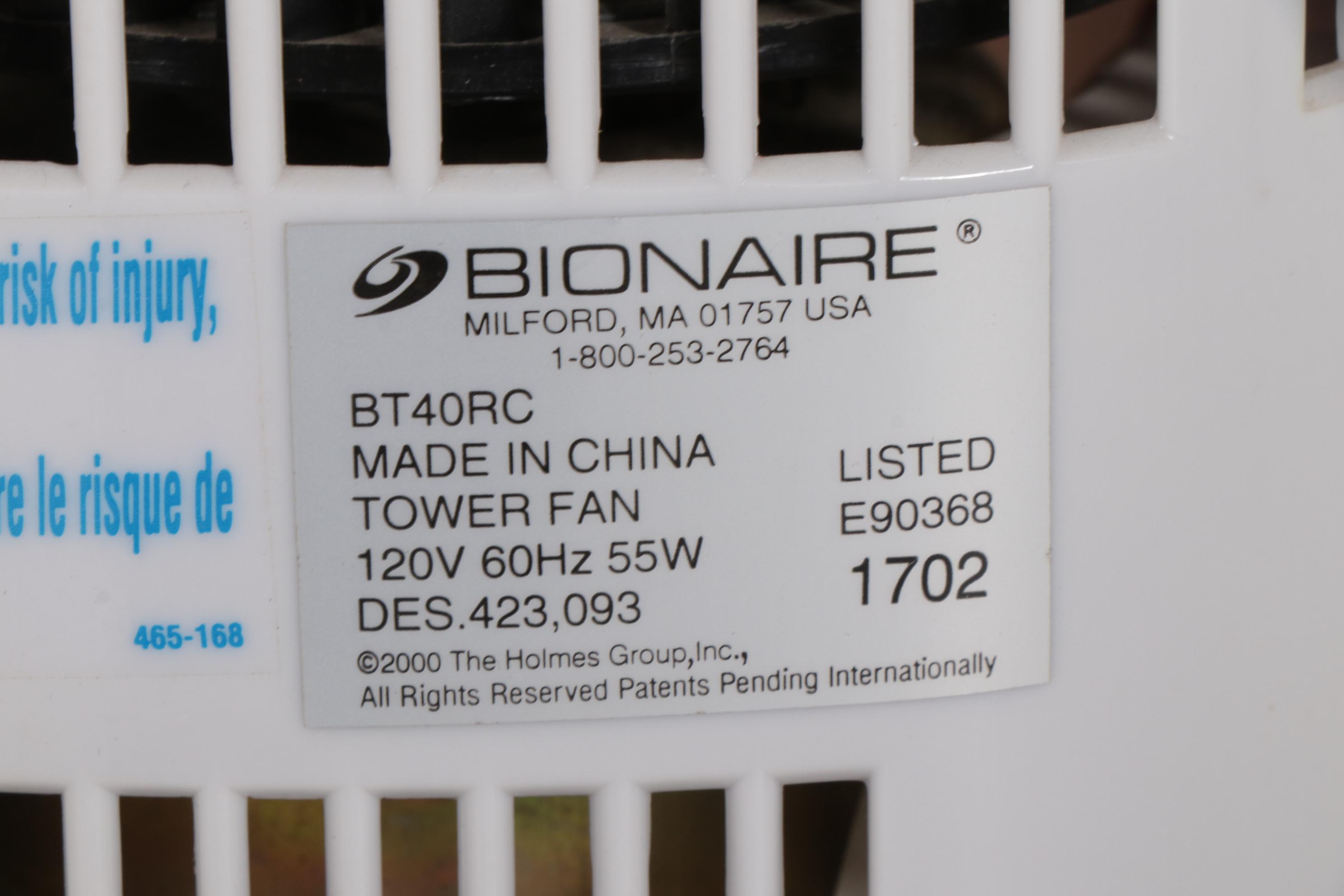 Toshiba 42" and Bionaire 40" Oscillating Tower Fans