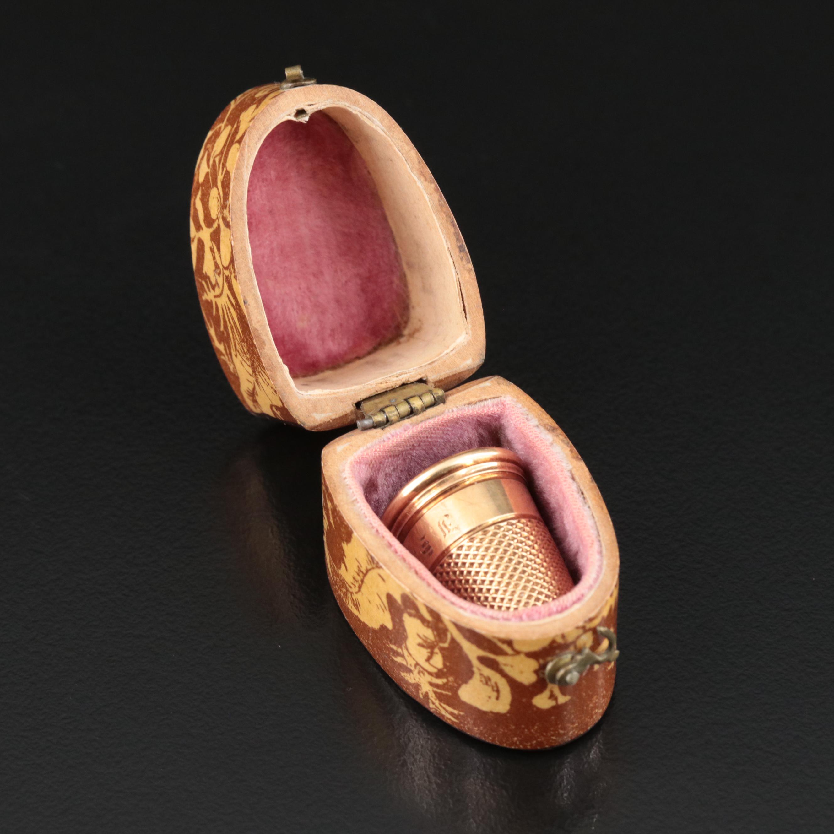 18K Thimble with Box