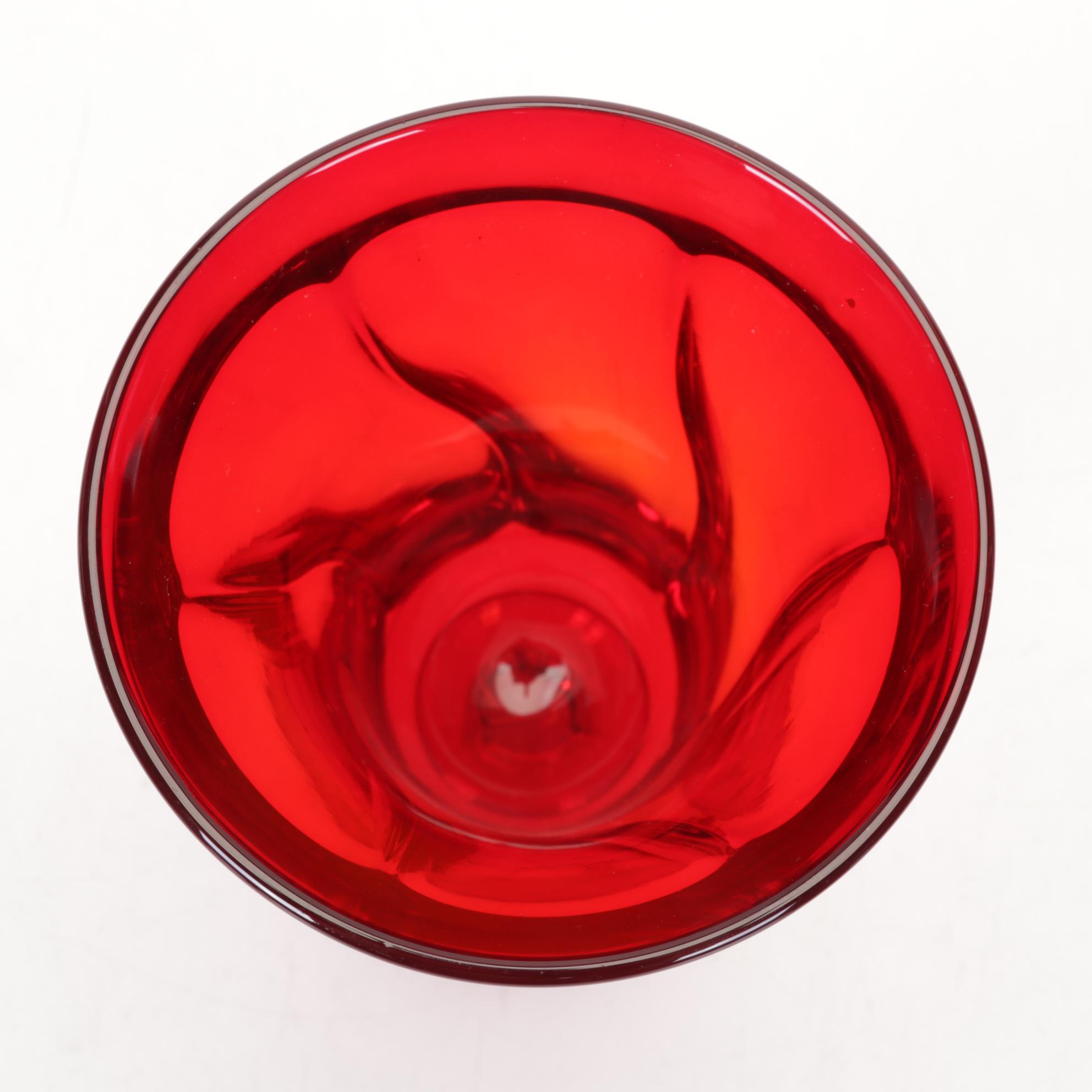 Fostoria Ruby Red "Jamestown" Stemware and Other Plates, 1964-1982