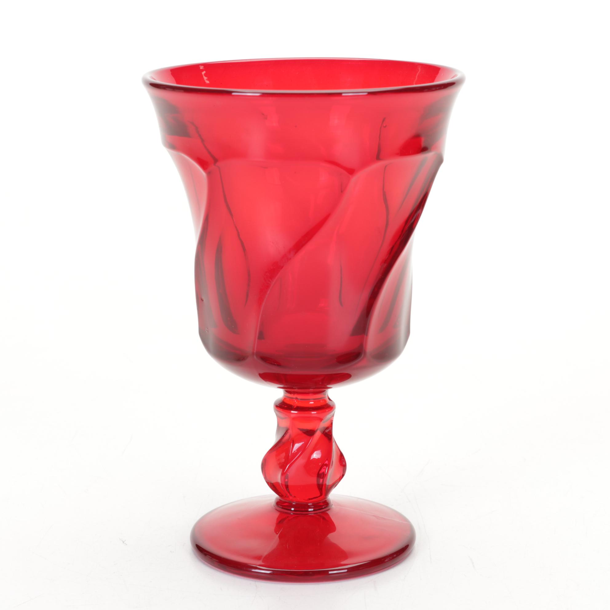 Fostoria Ruby Red "Jamestown" Stemware and Other Plates, 1964-1982