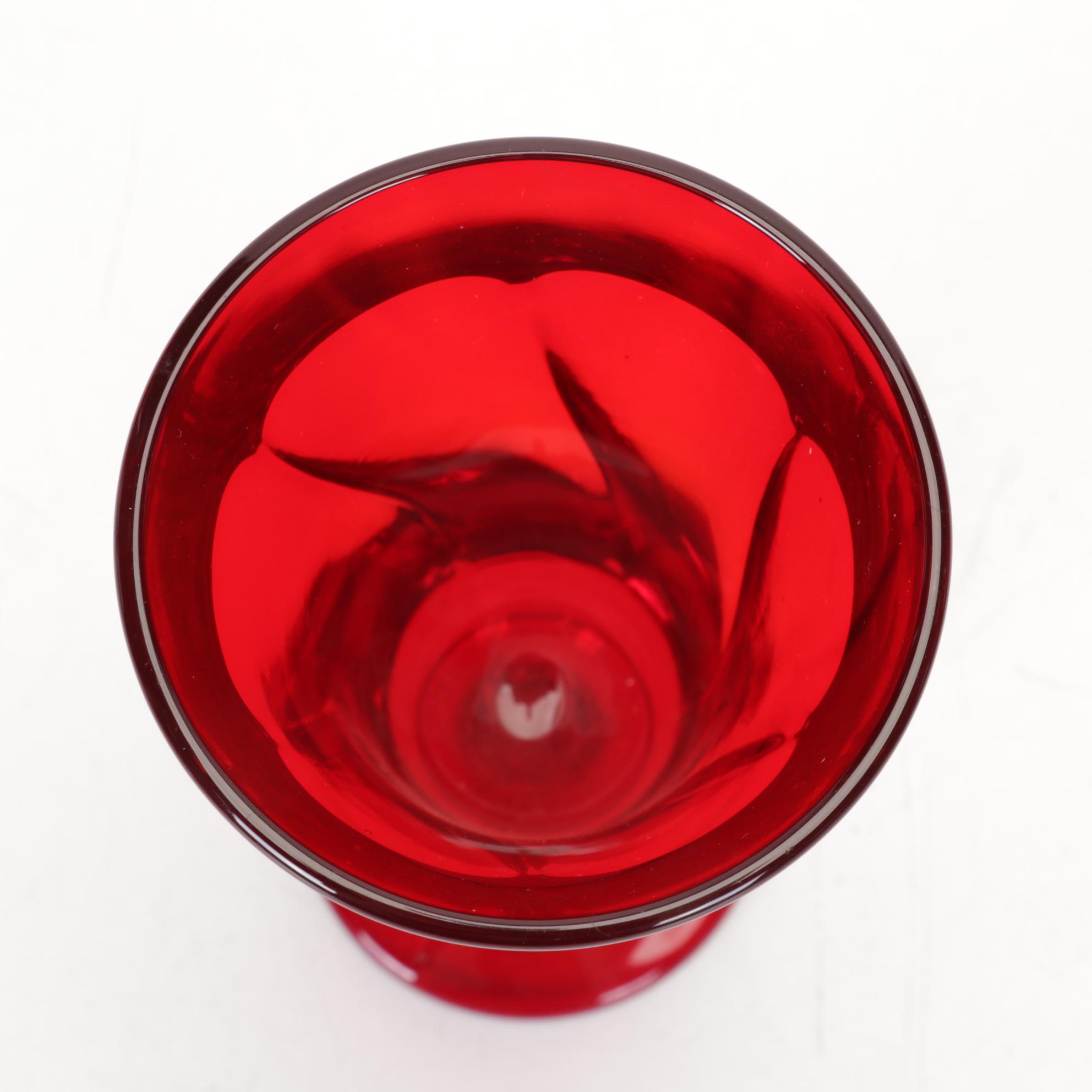 Fostoria Ruby Red "Jamestown" Stemware and Other Plates, 1964-1982