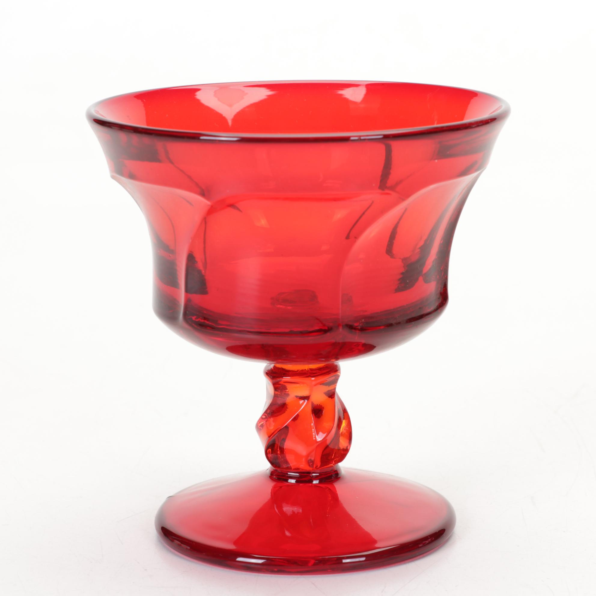 Fostoria Ruby Red "Jamestown" Stemware and Other Plates, 1964-1982