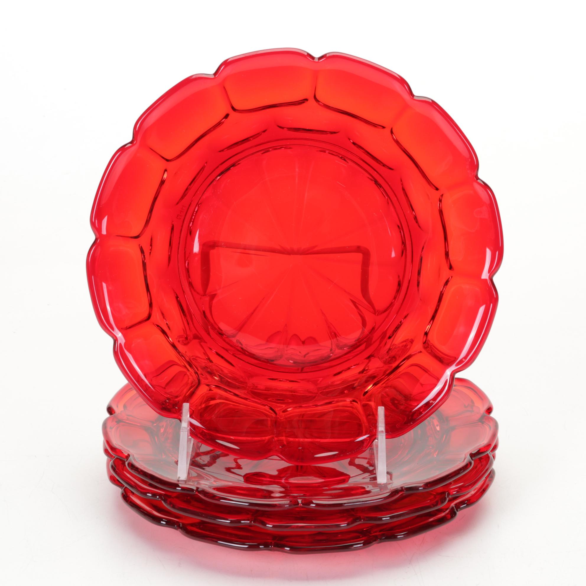 Fostoria Ruby Red "Jamestown" Stemware and Other Plates, 1964-1982