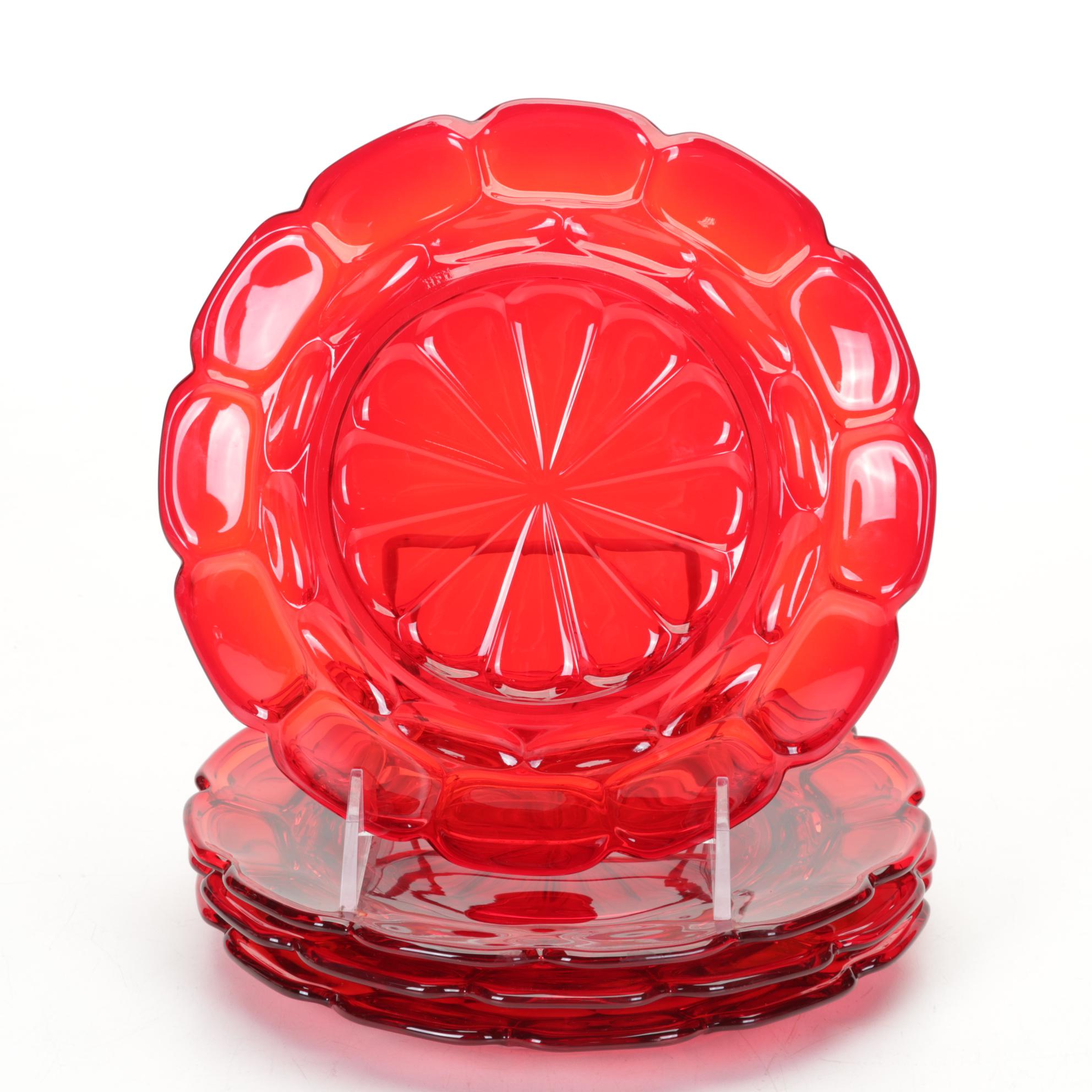 Fostoria Ruby Red "Jamestown" Stemware and Other Plates, 1964-1982