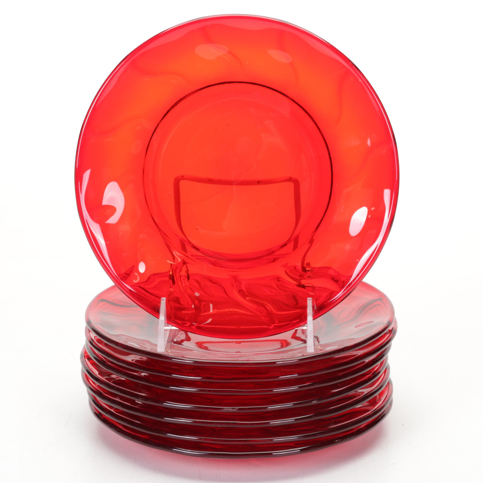 Fostoria Ruby Red "Jamestown" Stemware and Other Plates, 1964-1982