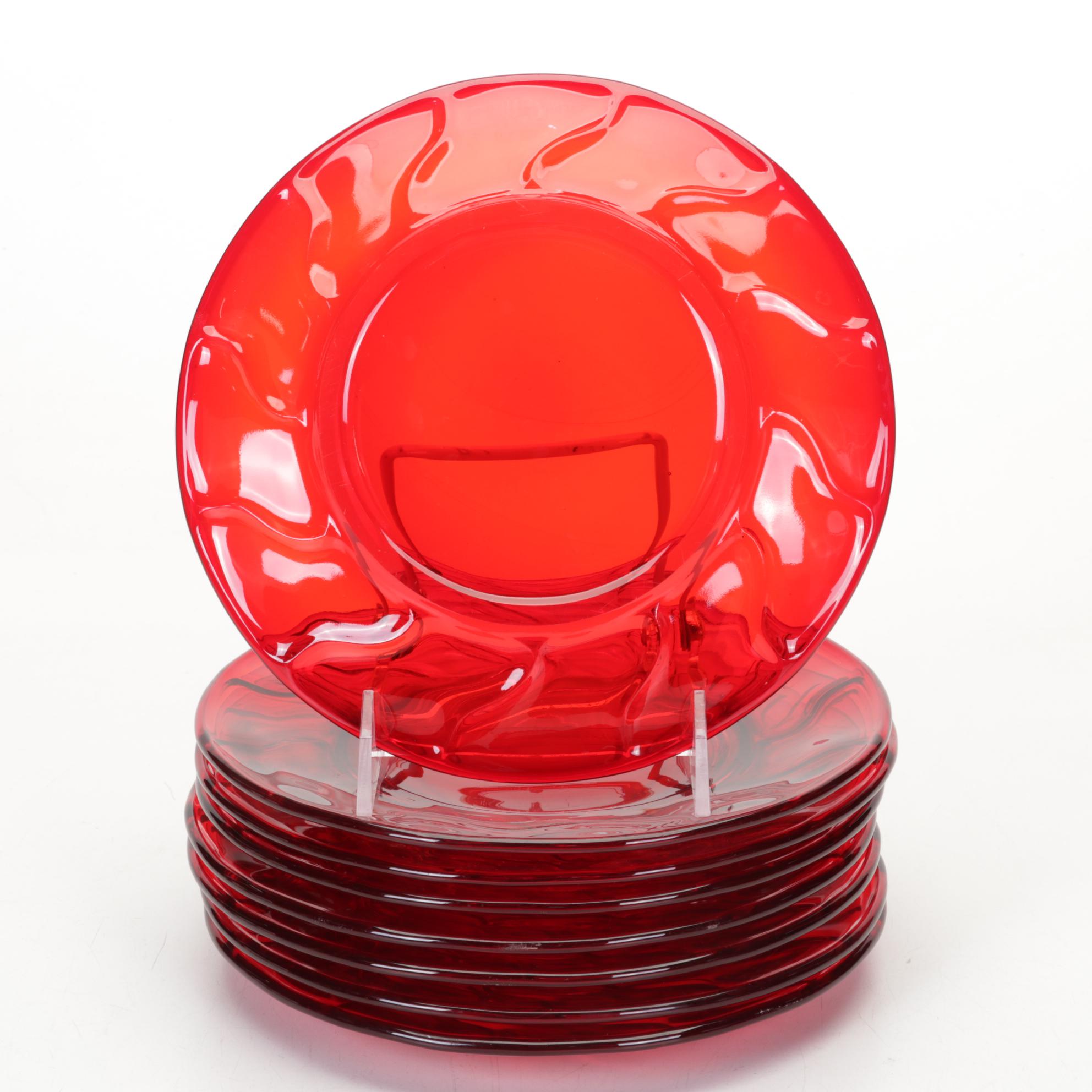 Fostoria Ruby Red "Jamestown" Stemware and Other Plates, 1964-1982