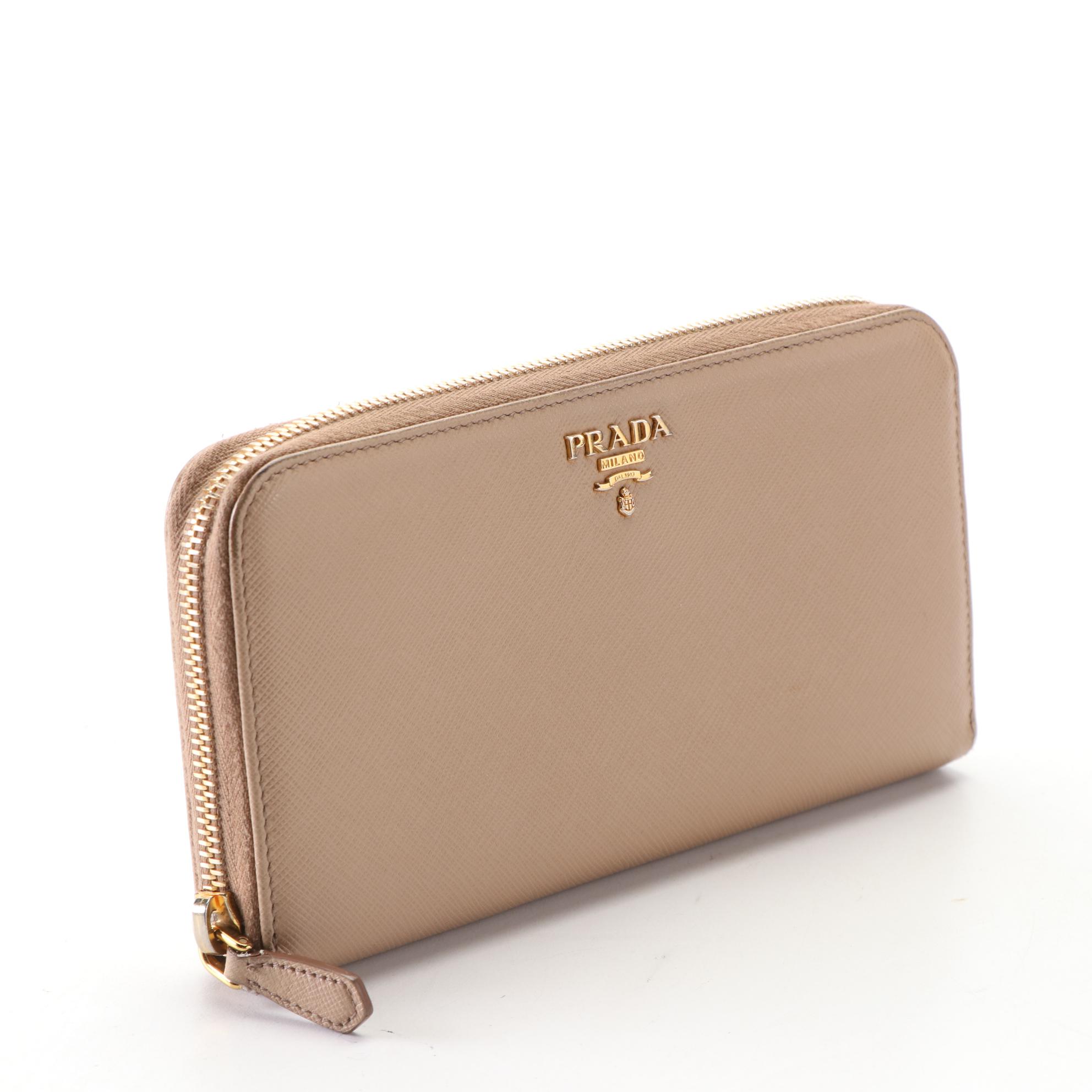 Prada Zip-Around Wallet in Saffiano Leather