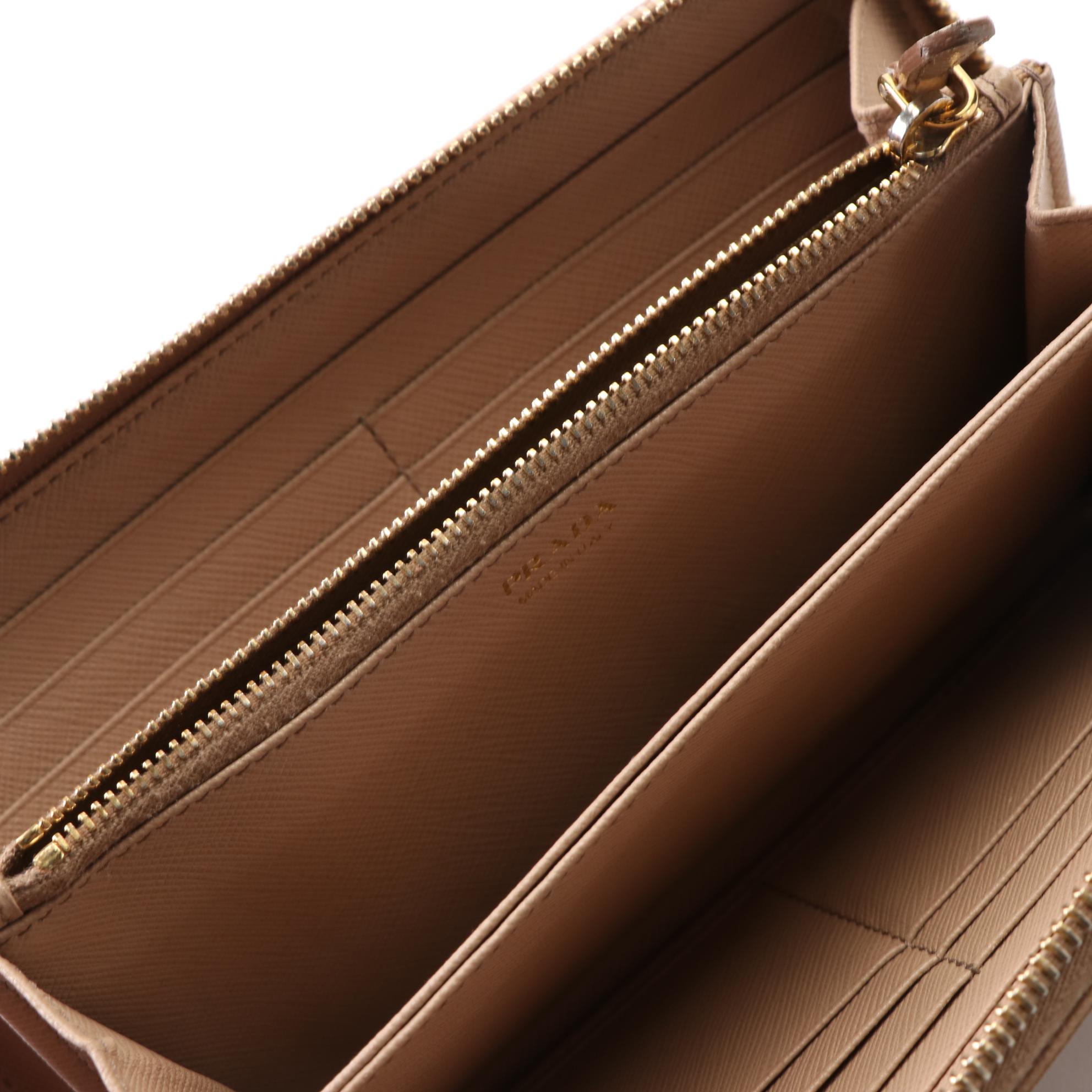 Prada Zip-Around Wallet in Saffiano Leather