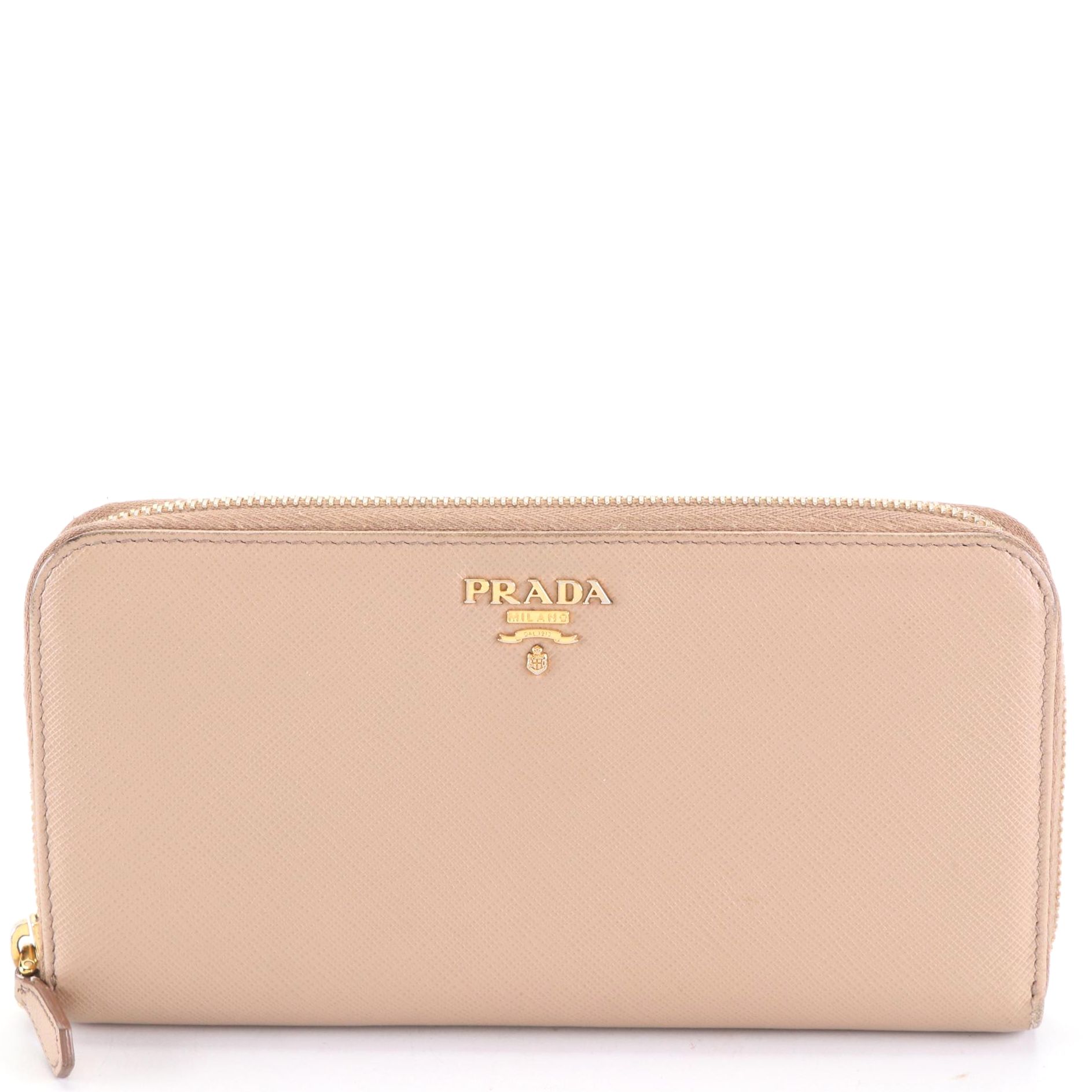 Prada Zip-Around Wallet in Saffiano Leather