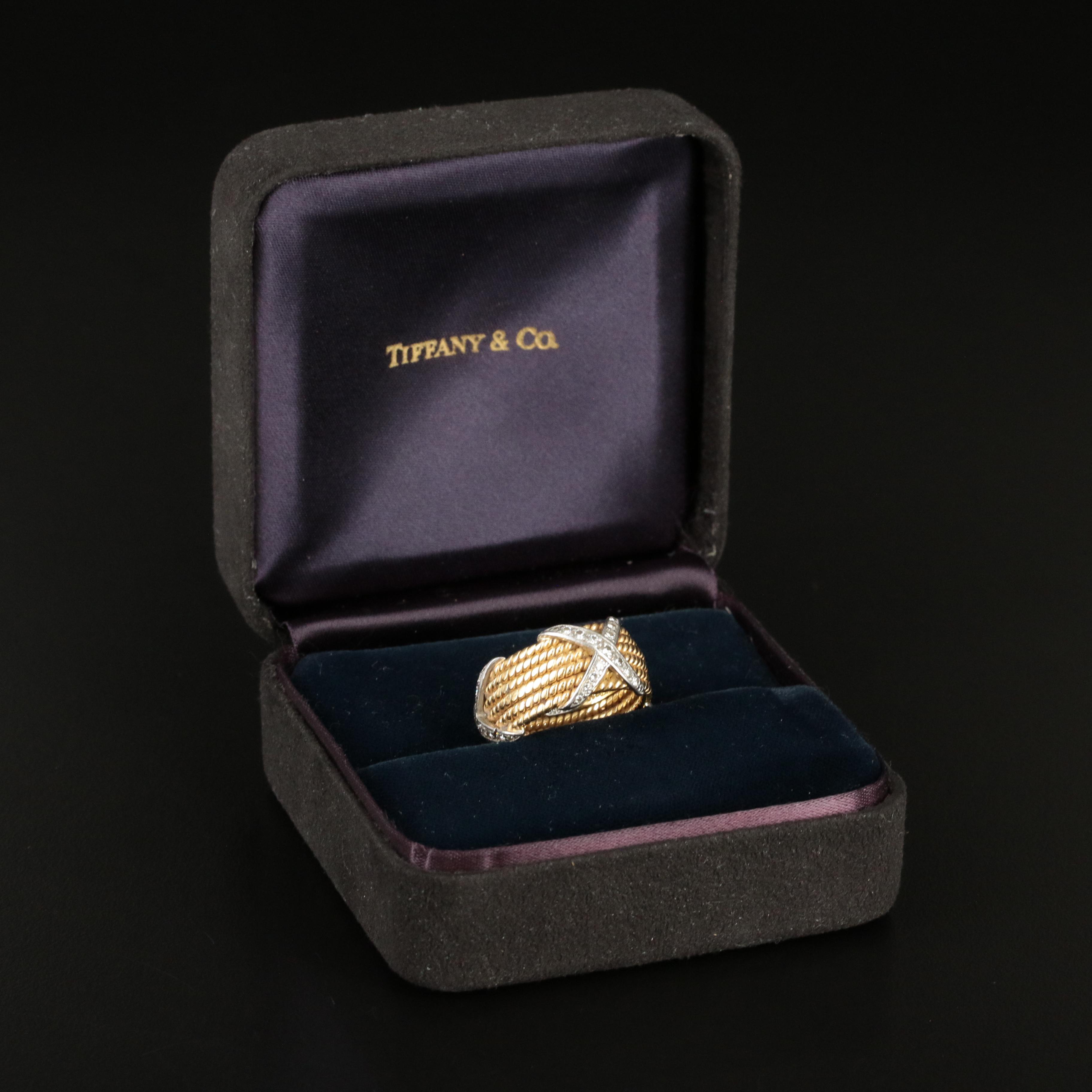 Jean Schlumberger for Tiffany & Co. 18K, Platinum 0.76 CTW Diamond Rope X Band