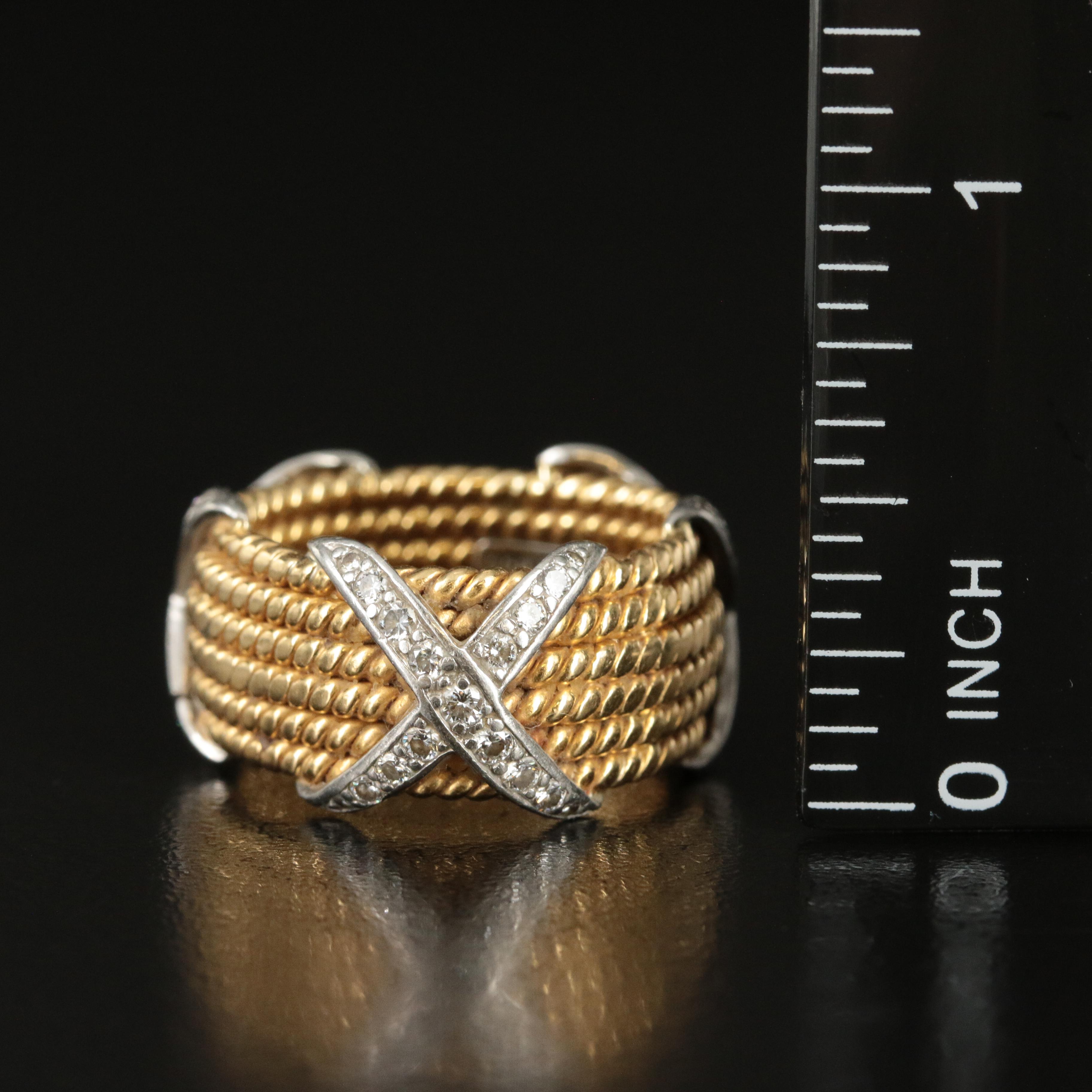 Jean Schlumberger for Tiffany & Co. 18K, Platinum 0.76 CTW Diamond Rope X Band
