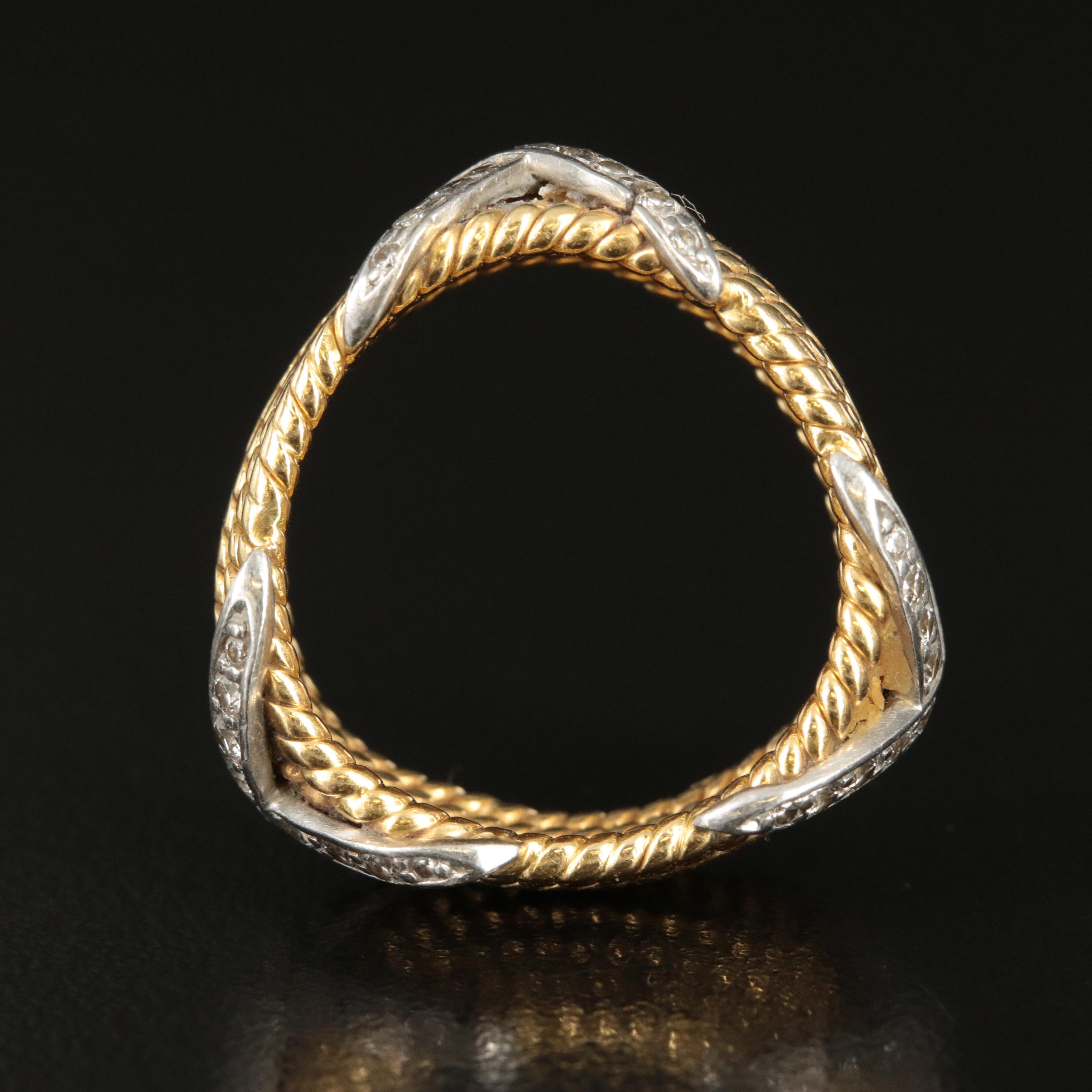 Jean Schlumberger for Tiffany & Co. 18K, Platinum 0.76 CTW Diamond Rope X Band