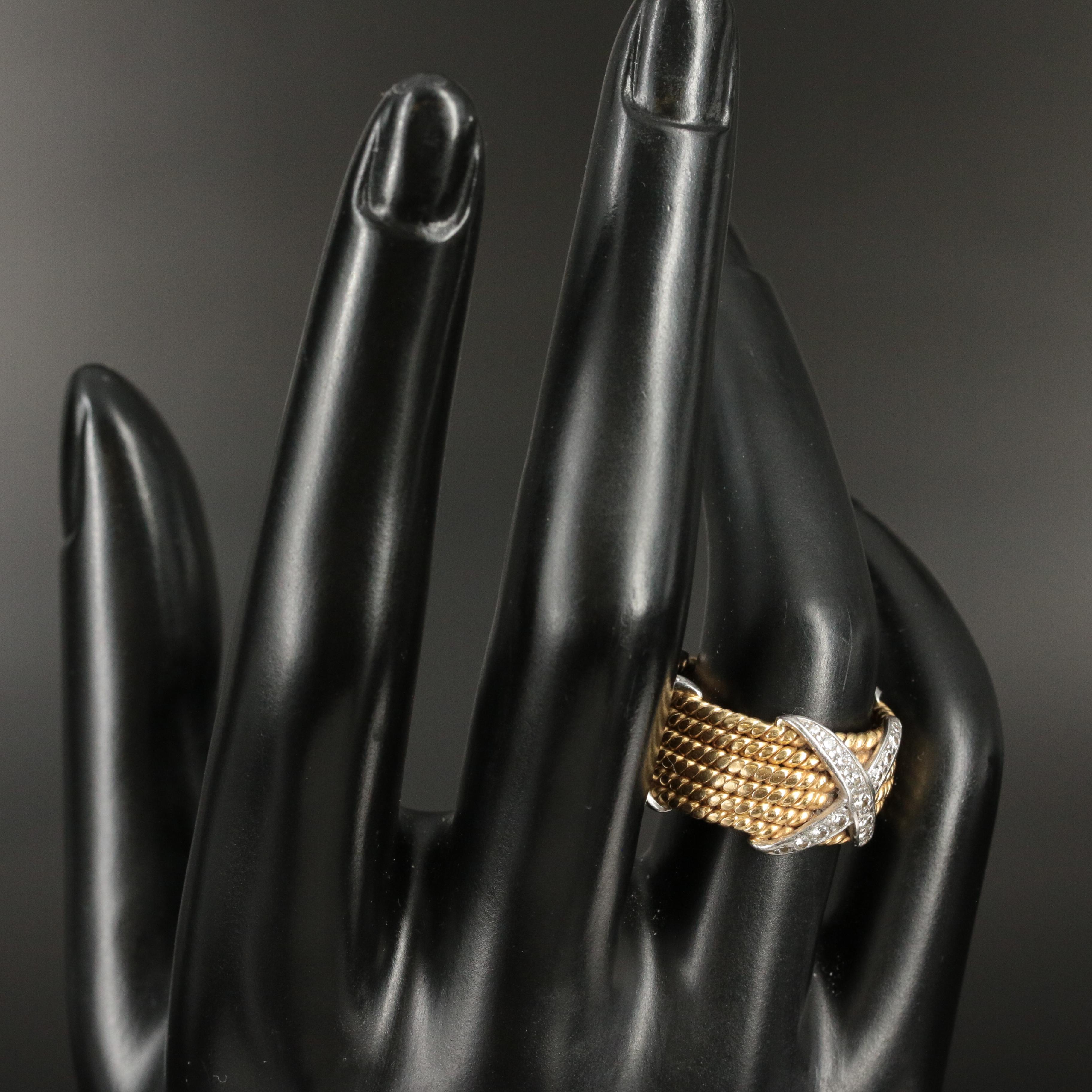 Jean Schlumberger for Tiffany & Co. 18K, Platinum 0.76 CTW Diamond Rope X Band