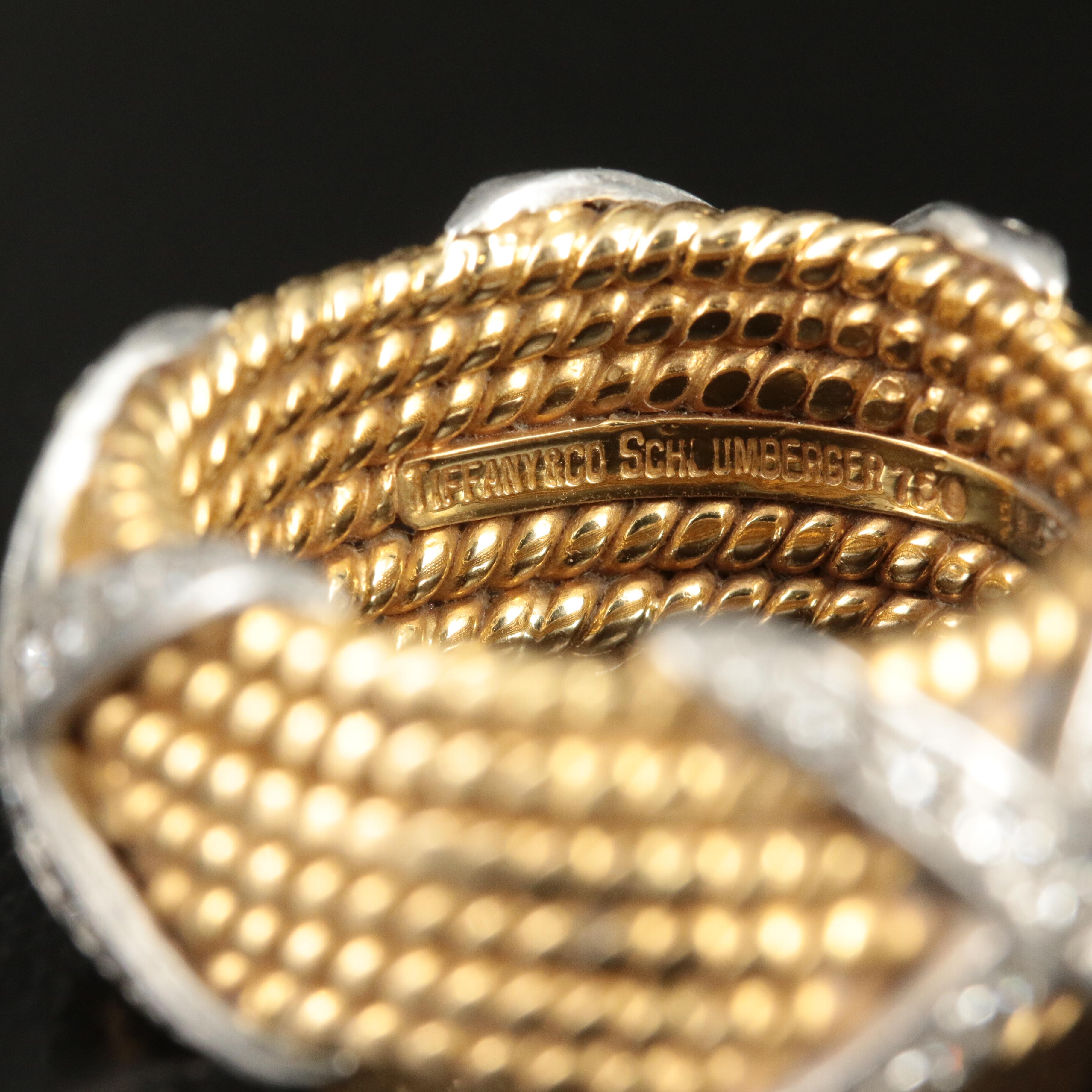 Jean Schlumberger for Tiffany & Co. 18K, Platinum 0.76 CTW Diamond Rope X Band