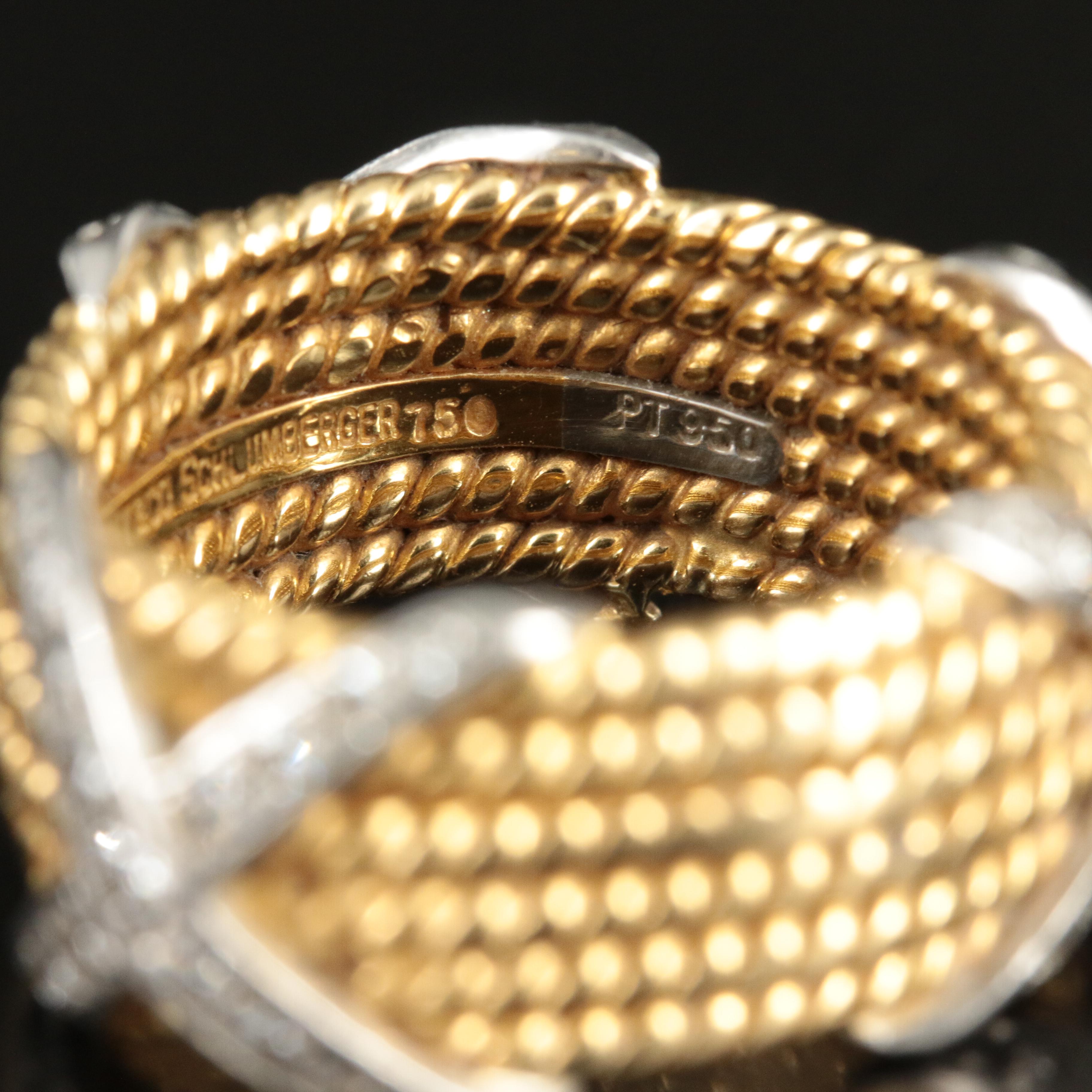 Jean Schlumberger for Tiffany & Co. 18K, Platinum 0.76 CTW Diamond Rope X Band