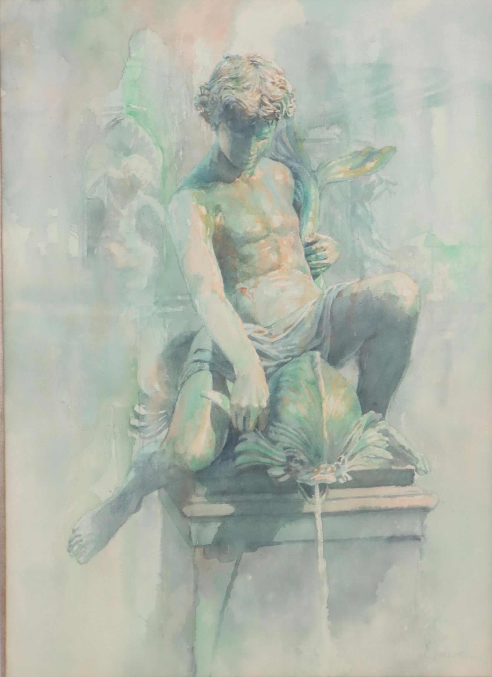 Frank McElwain Watercolor Painting "The Dolphin"