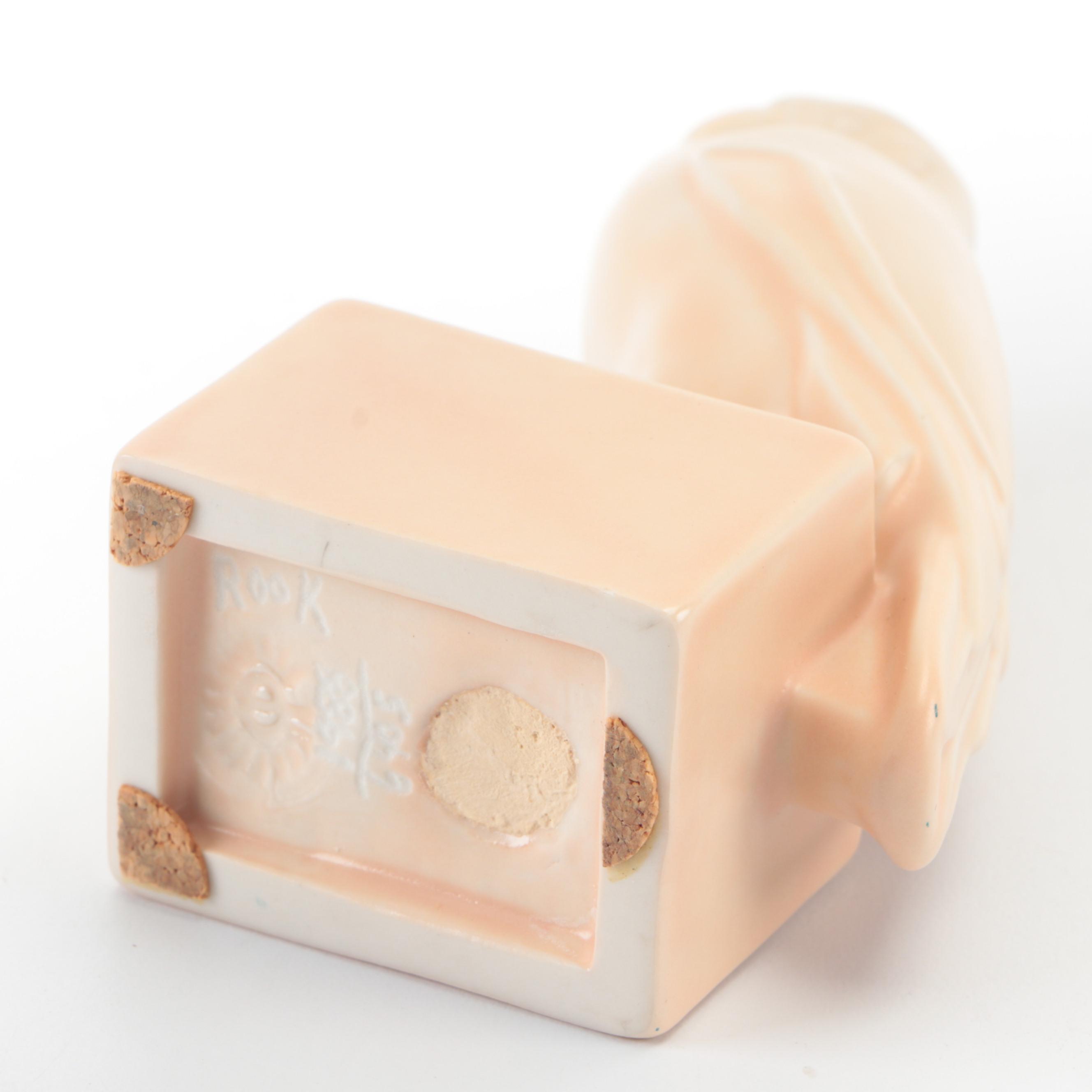 Rookwood Pottery Rook Form Paperweight, 1988