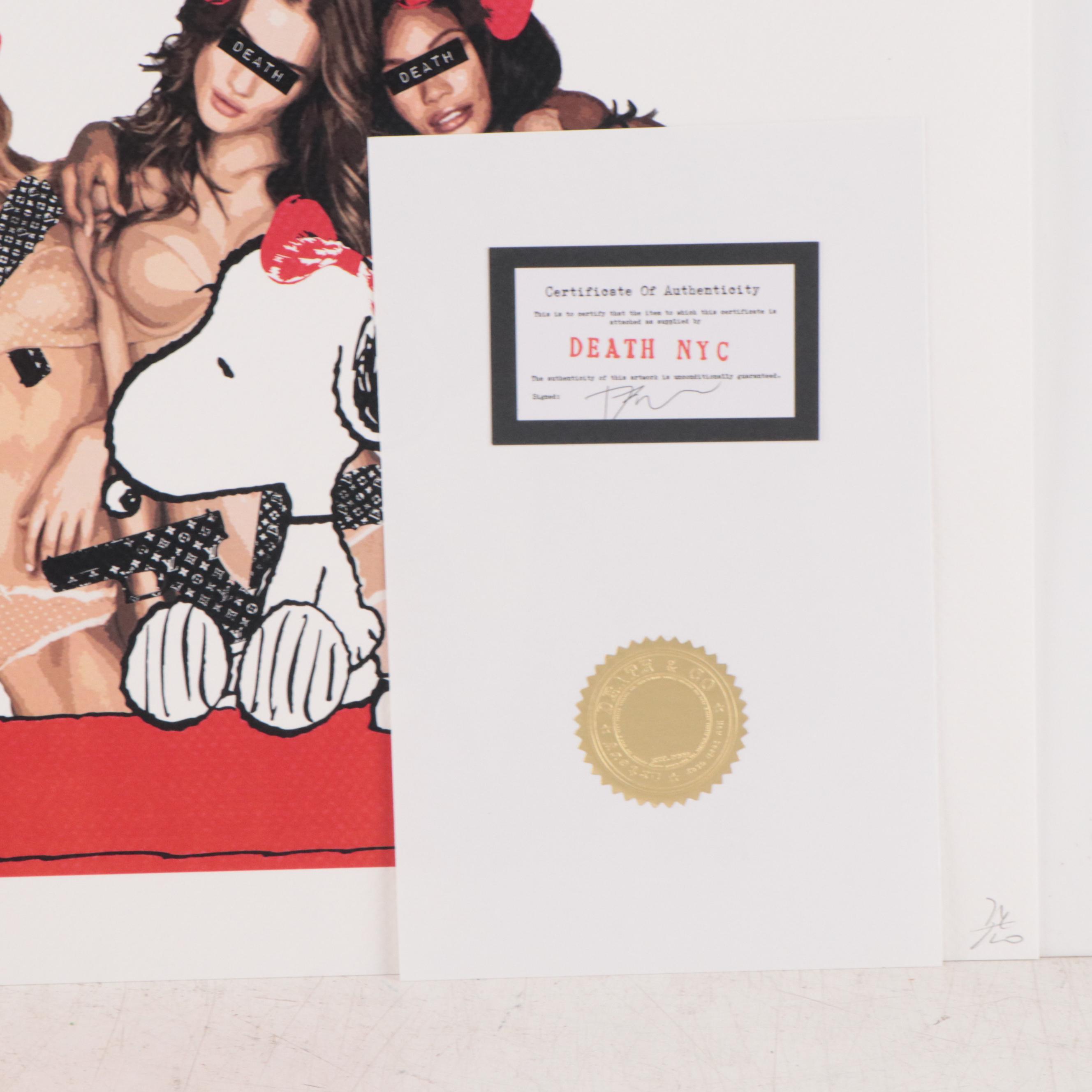 Death NYC Pop Art Graphic Print Featuring Victoria's Secret Models x Peanuts