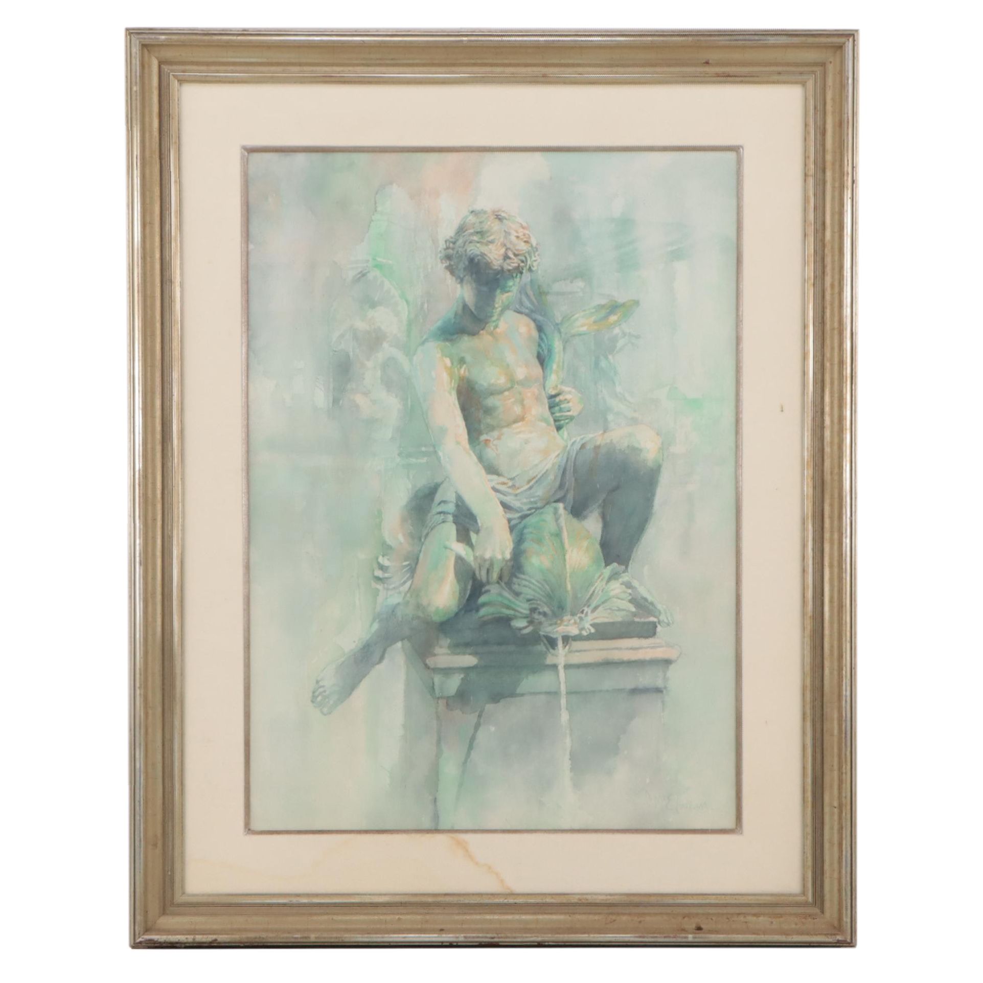 Frank McElwain Watercolor Painting "The Dolphin"