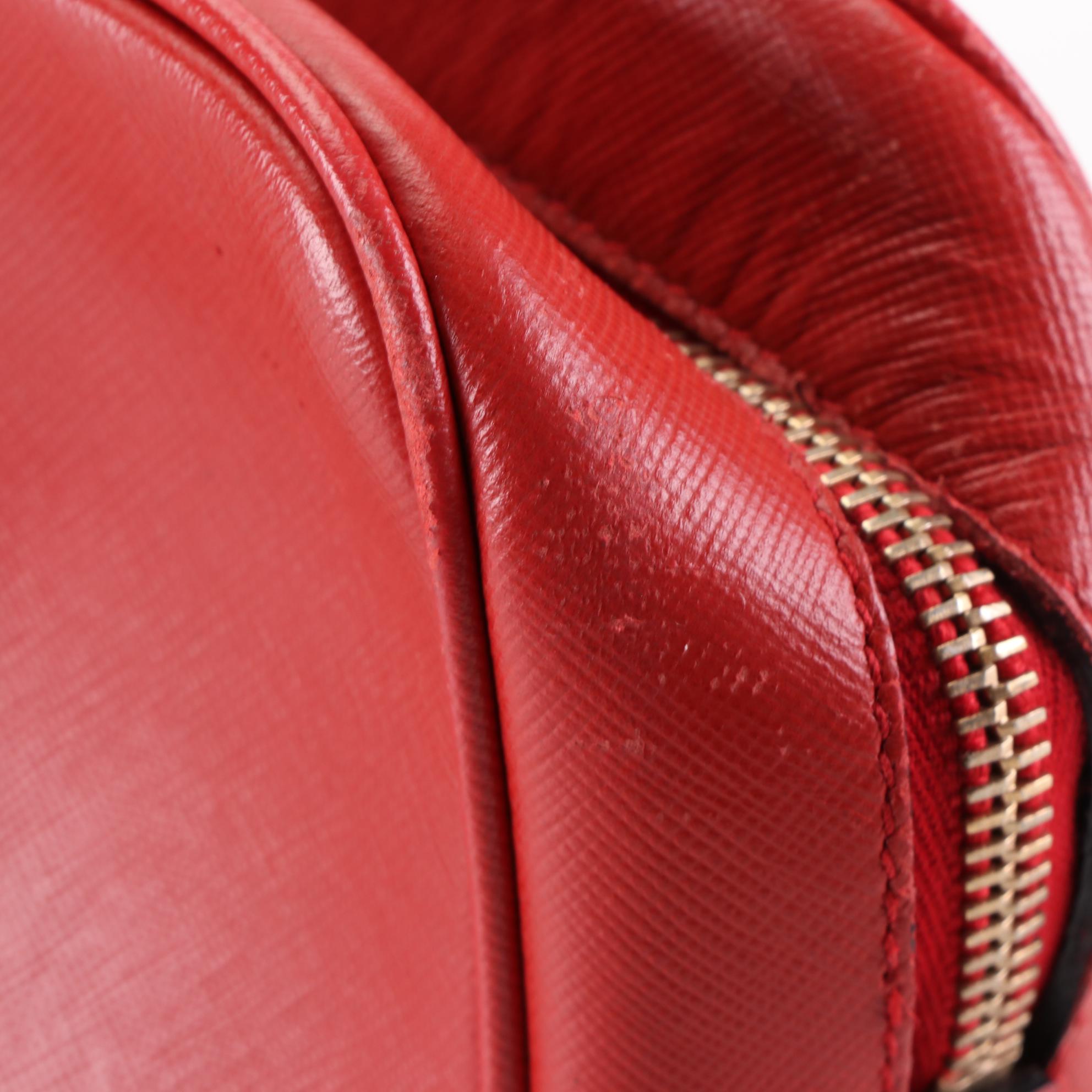 Prada Top Handle Handbag in Red Saffiano Leather
