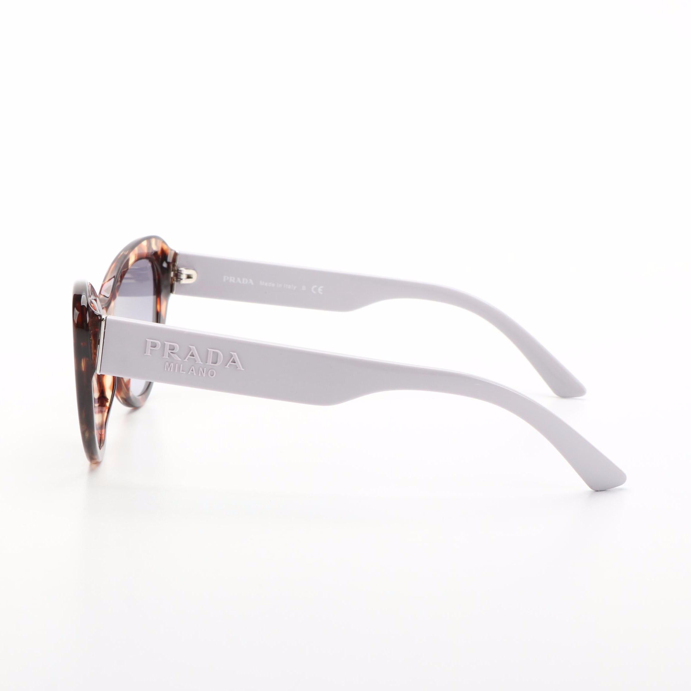 Prada PR13YS Cat Eye Light Violet and Blue Gradient Sunglasses With Case and Box