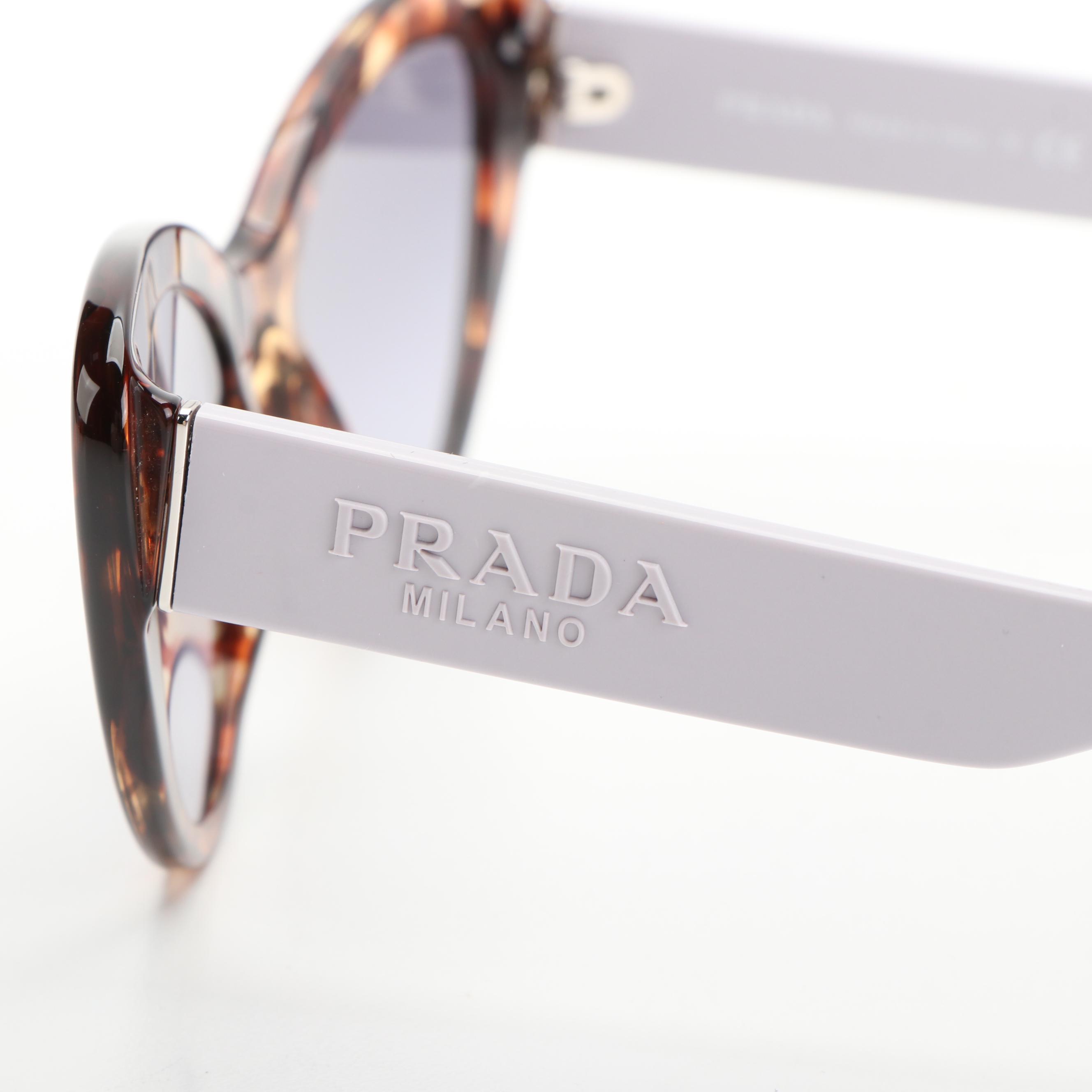 Prada PR13YS Cat Eye Light Violet and Blue Gradient Sunglasses With Case and Box