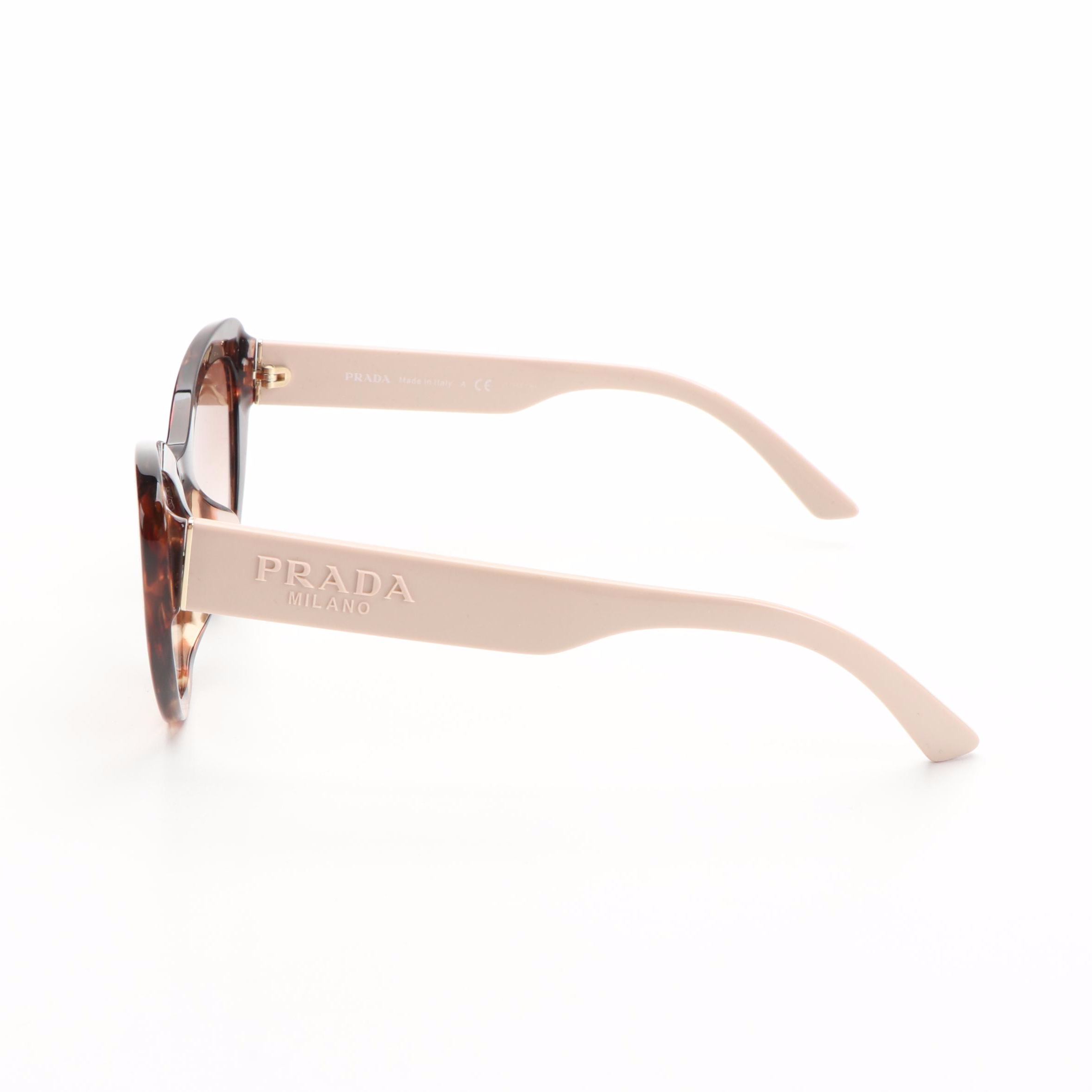 Prada SPR 13Y-F Havana Brown Cat Eye Sunglasses with Case and Box