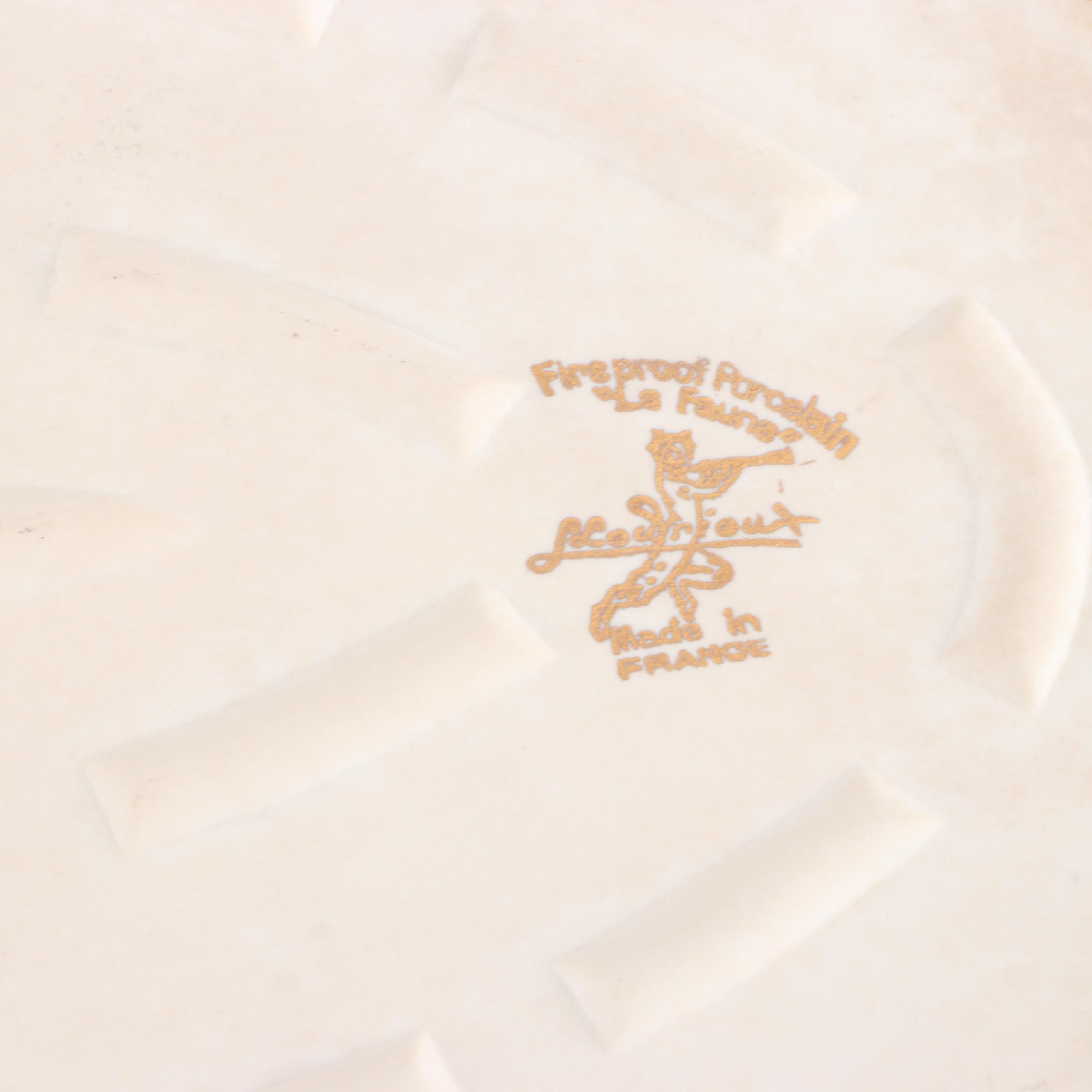 Louis Lourioux French Fireproof Porcelain "Le Faune" Fish Motif Baking Dishes