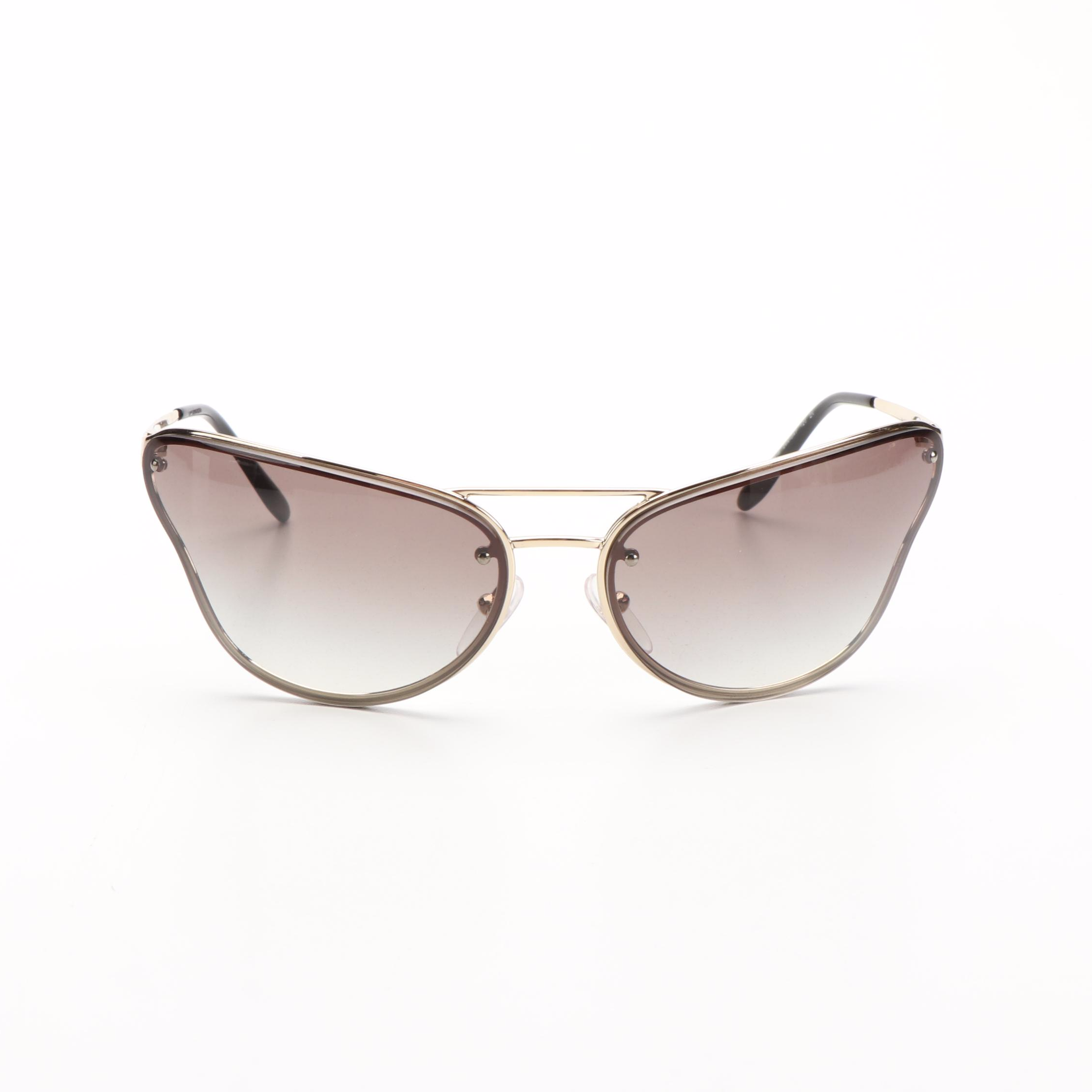 Prada SPR74V Pale Gold Butterfly Catwalk Sunglasses with Case and Box