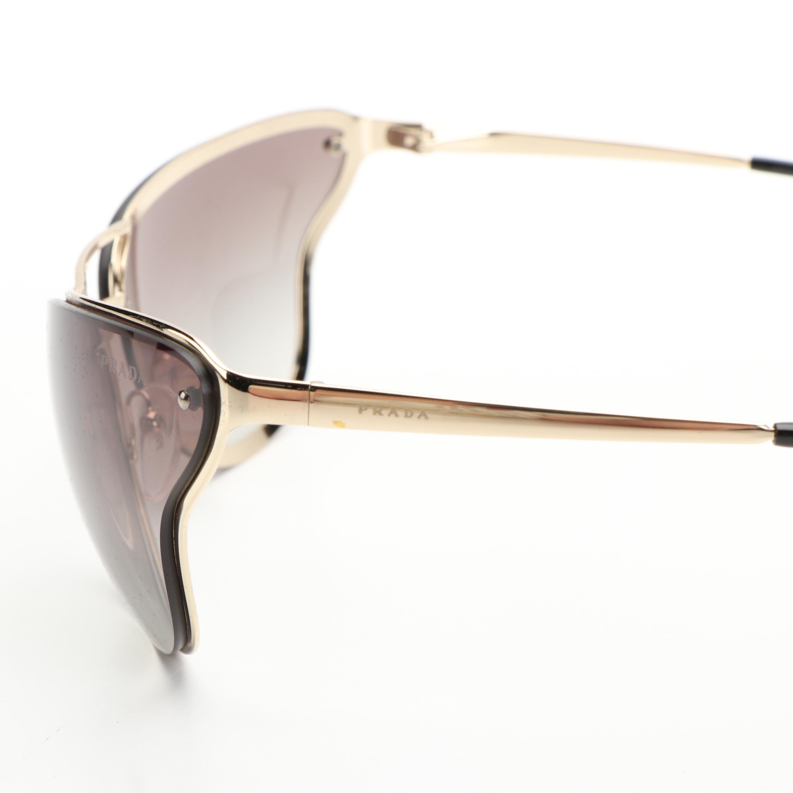 Prada SPR74V Pale Gold Butterfly Catwalk Sunglasses with Case and Box