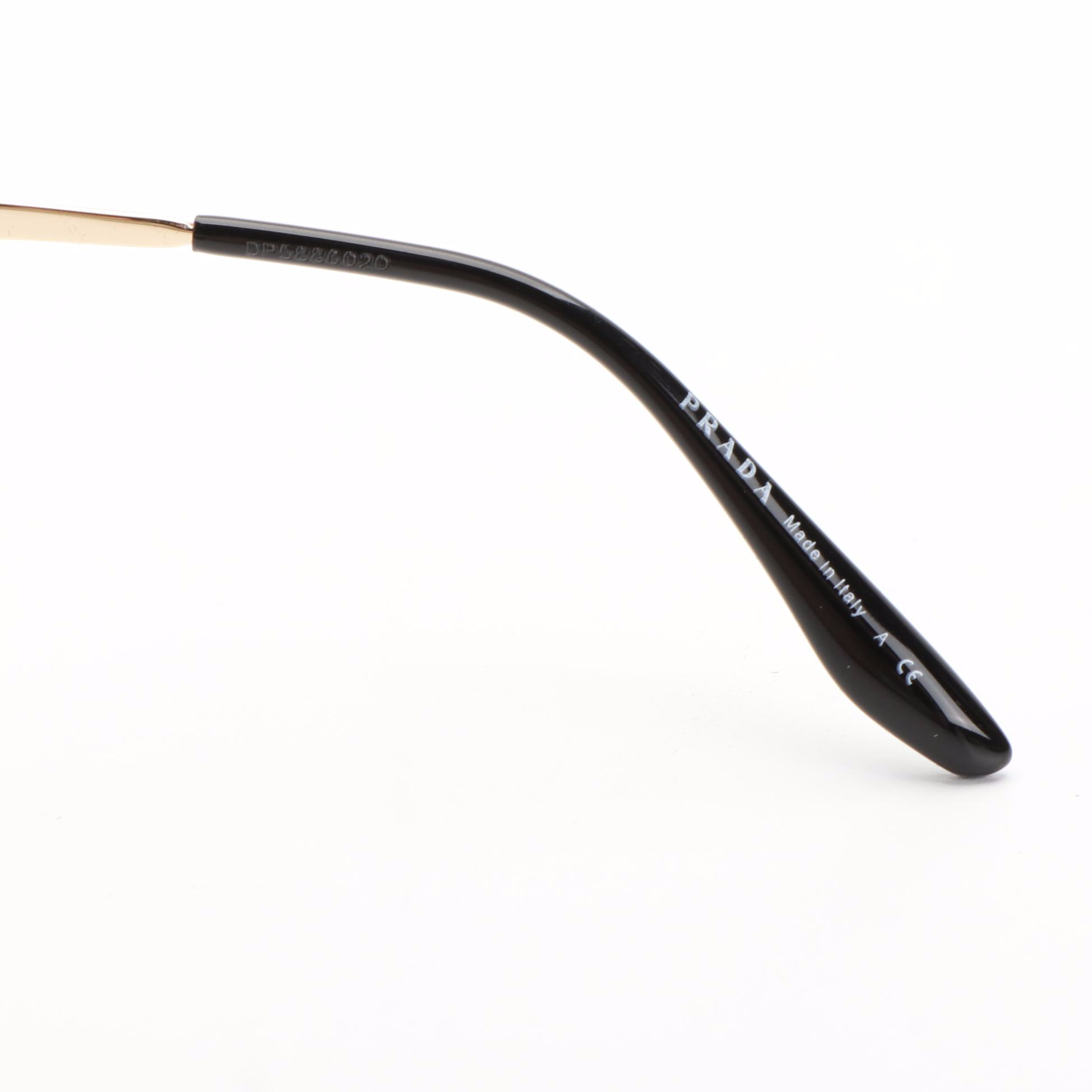 Prada SPR74V Pale Gold Butterfly Catwalk Sunglasses with Case and Box