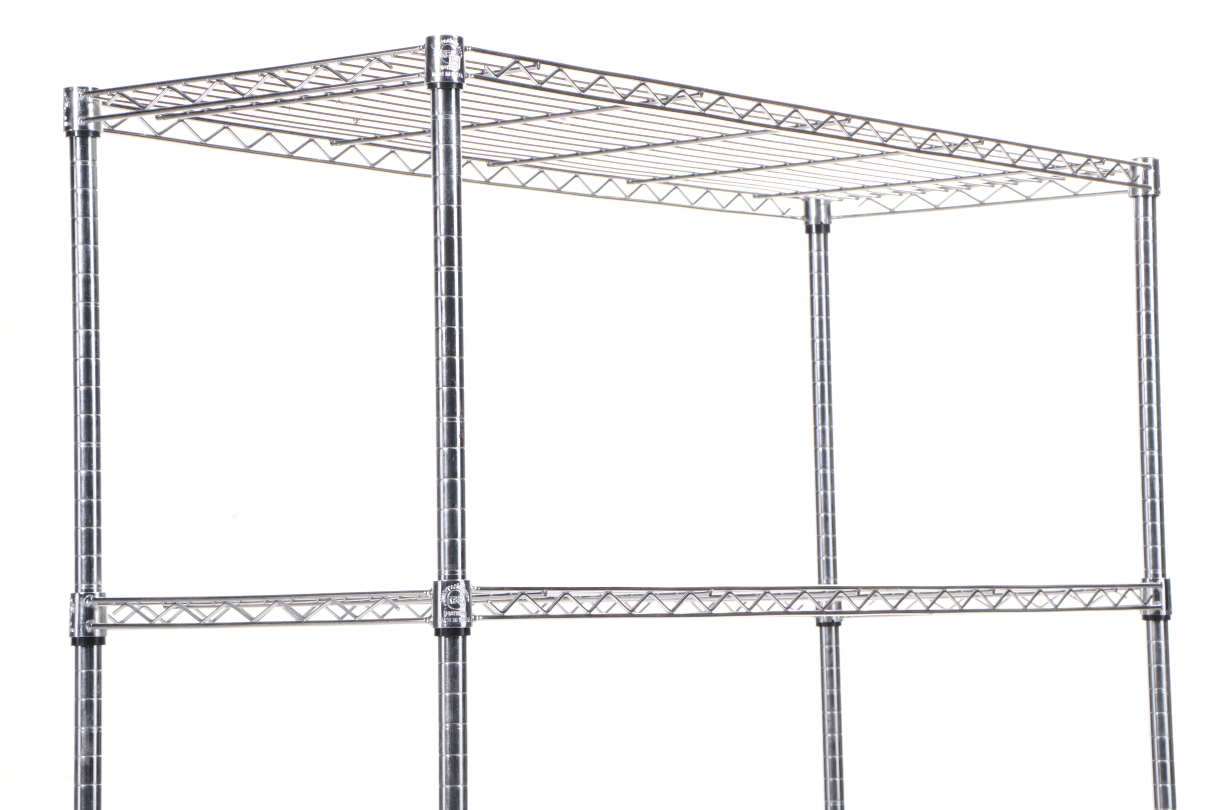 Three Chrome Finished Metal Rolling Racks