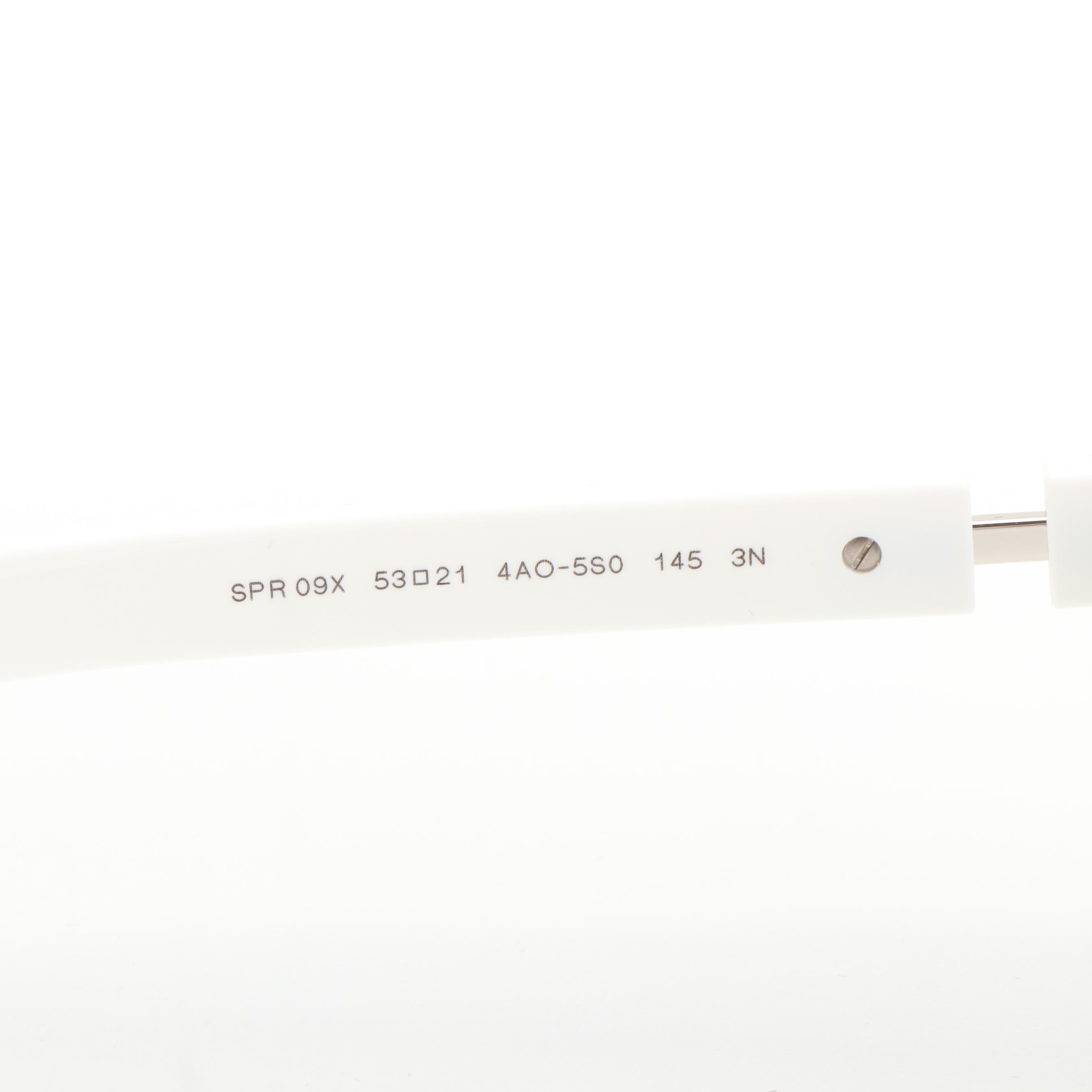 Prada 0PR09XS Rectangular White and Grey Sunglasses With Case