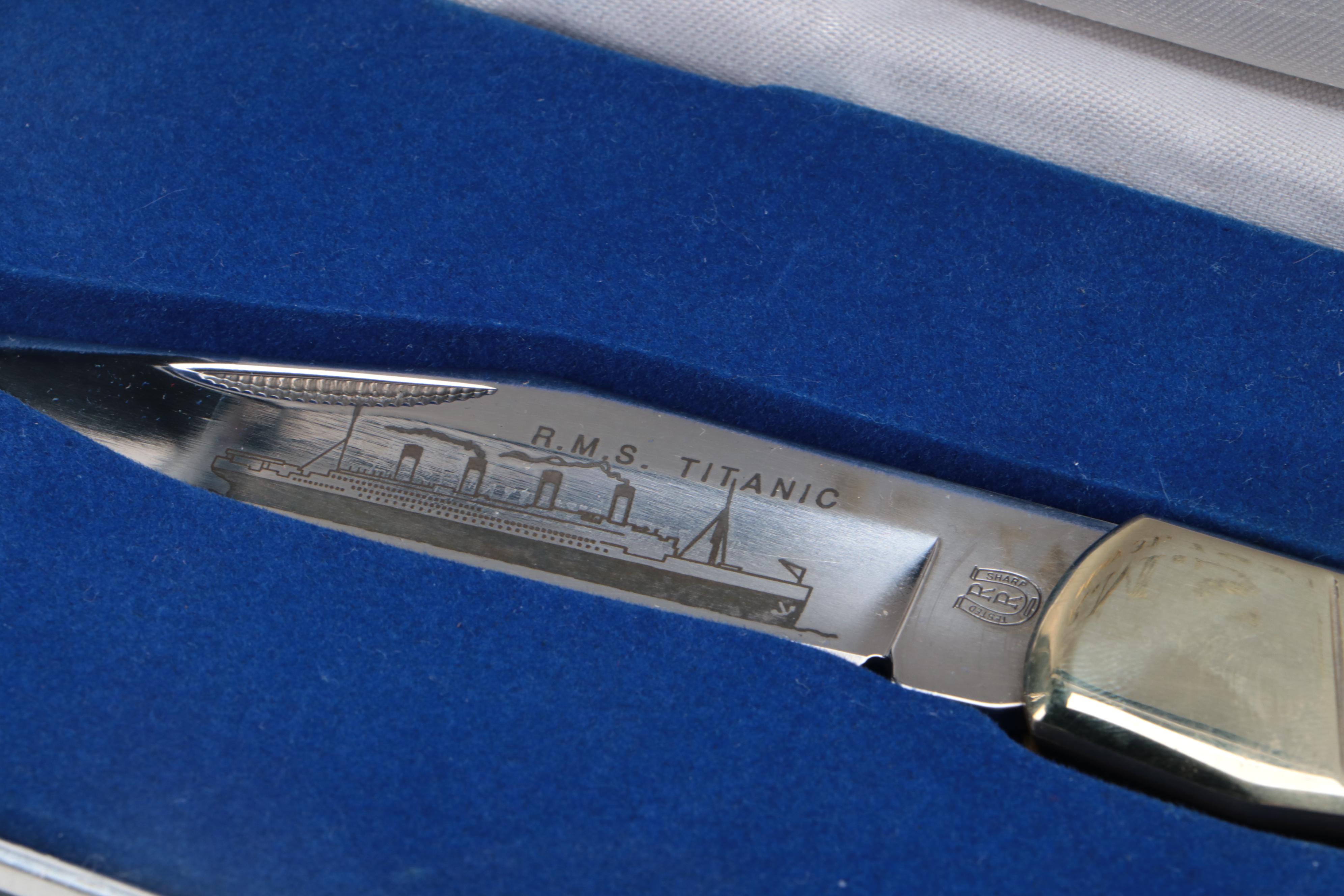RMS Titanic, Remington "10th Anniversary Bullet Knife" Pocket Knives, and More