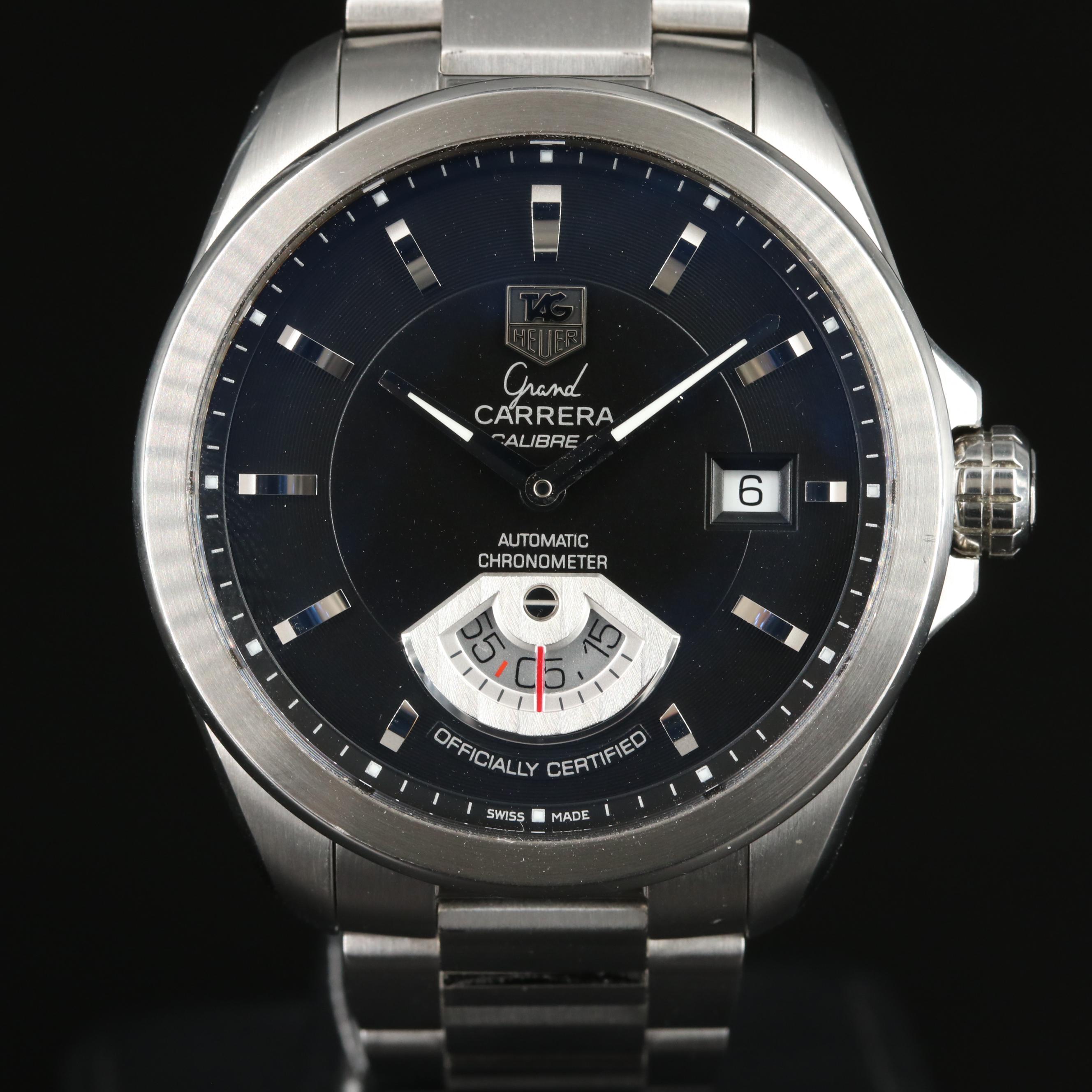 TAG Heuer Grand Carrera 40MM Black Chronometer Steel Automatic Watch