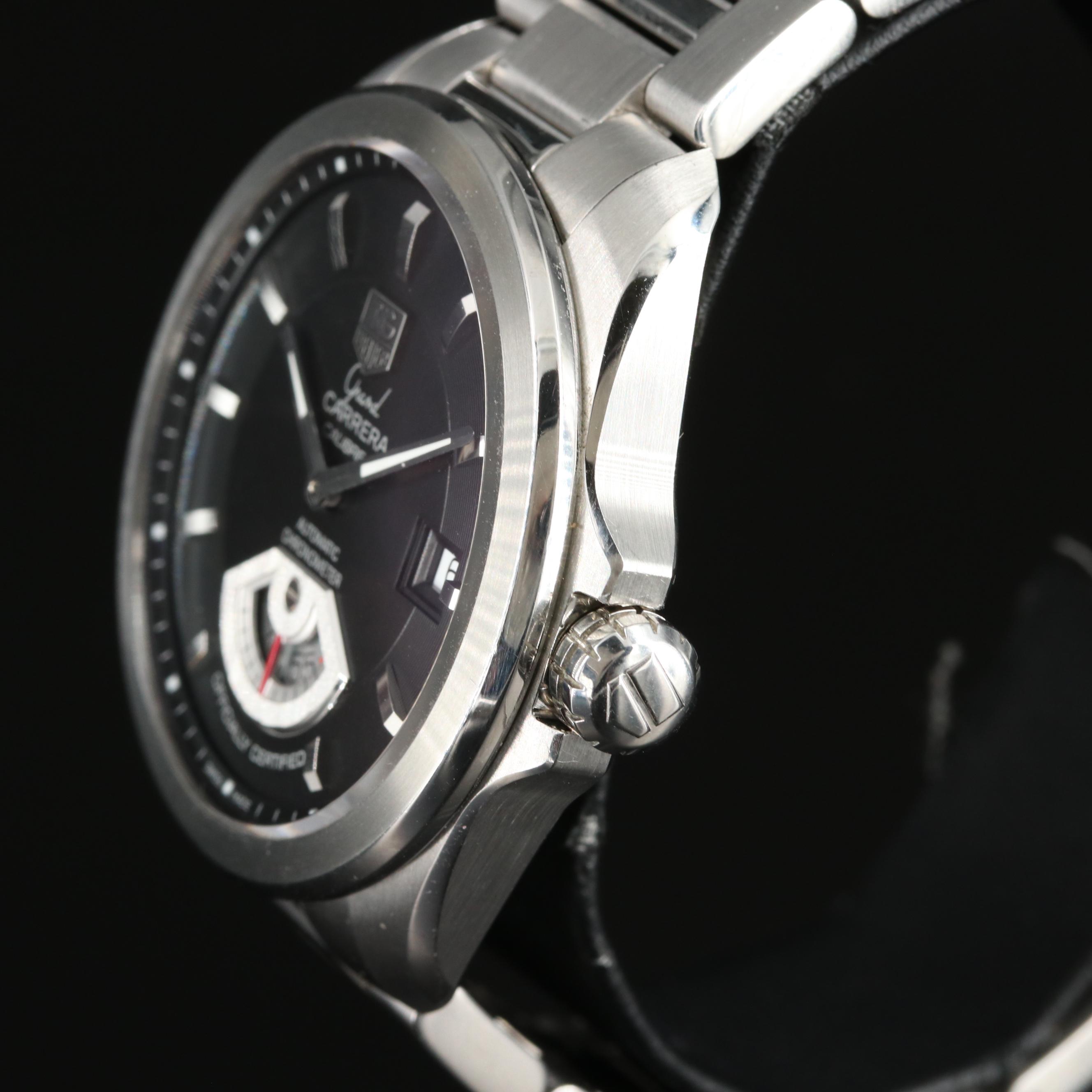 TAG Heuer Grand Carrera 40MM Black Chronometer Steel Automatic Watch