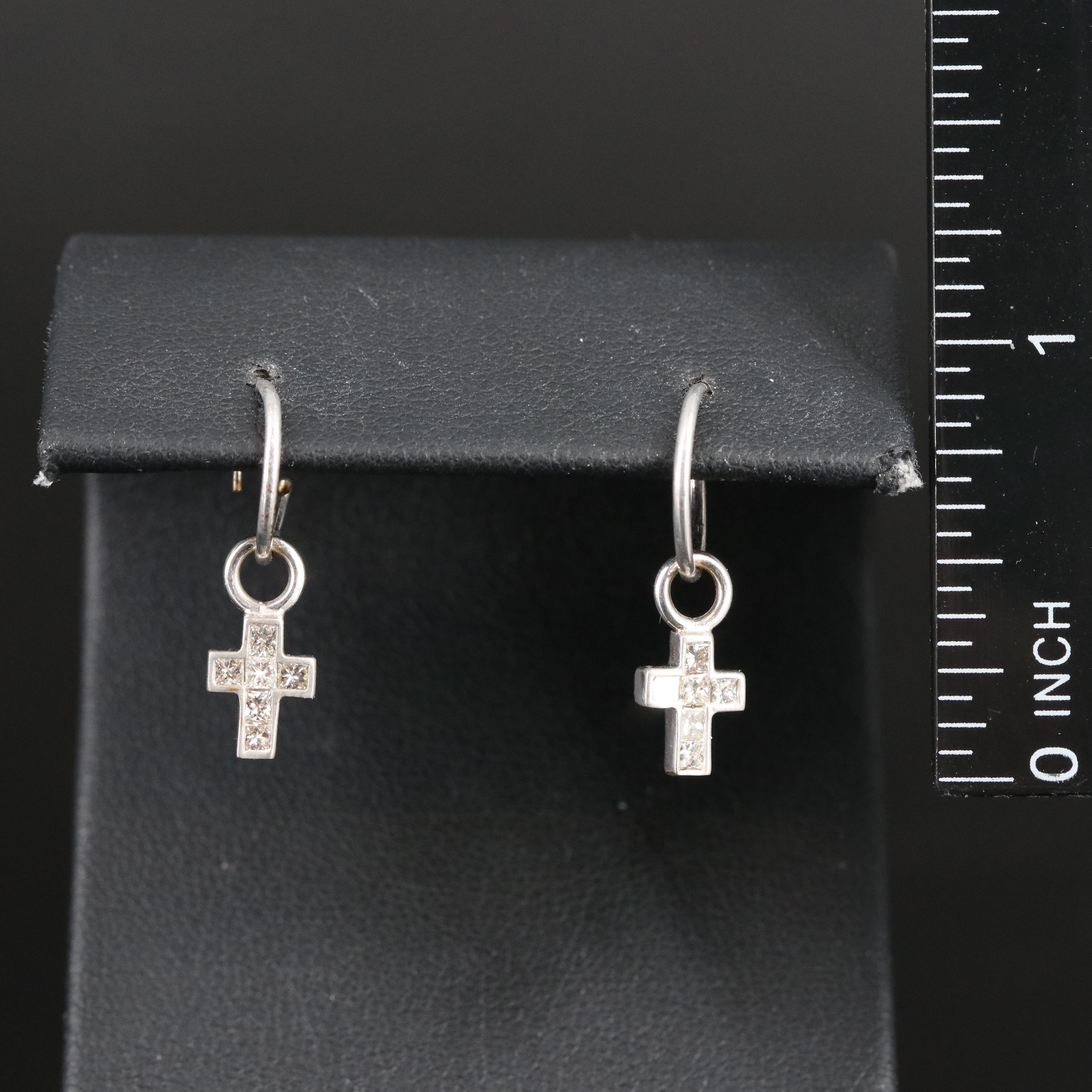 14K 0.37 CTW Diamond Cross Drop Earrings