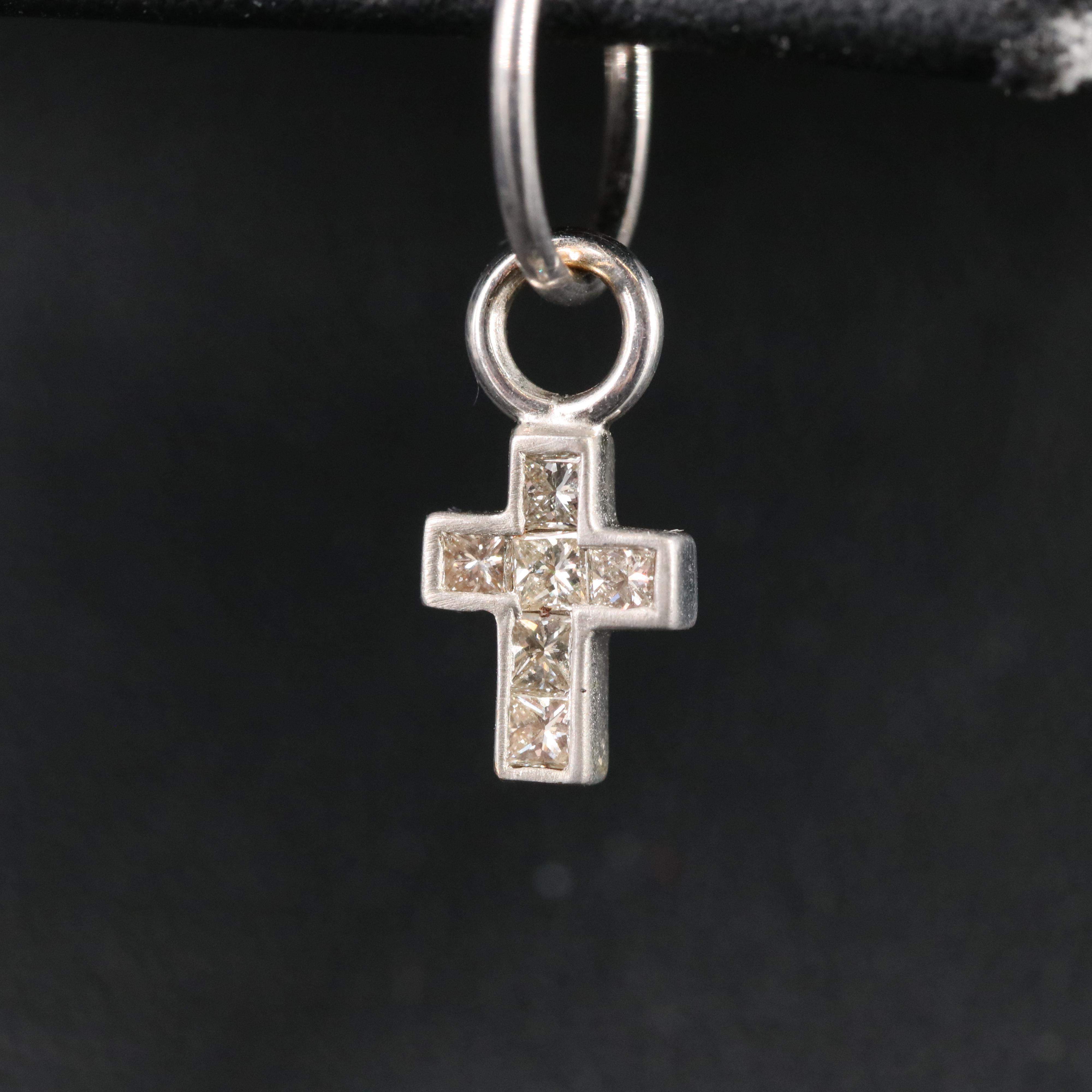 14K 0.37 CTW Diamond Cross Drop Earrings