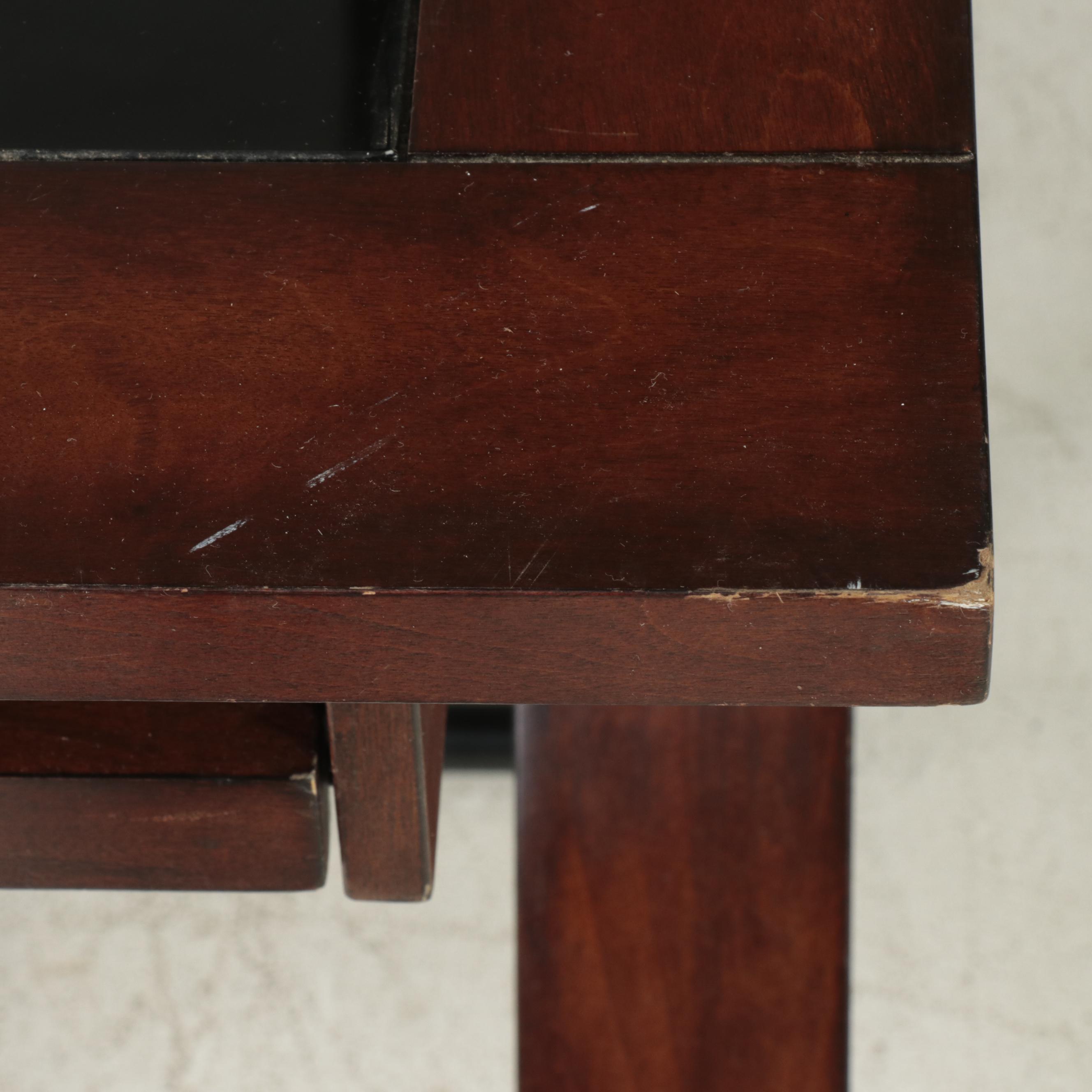 Whalen Furniture Mfg. Inc. Glass Top Computer Desk with Five-Tier Shelving Unit