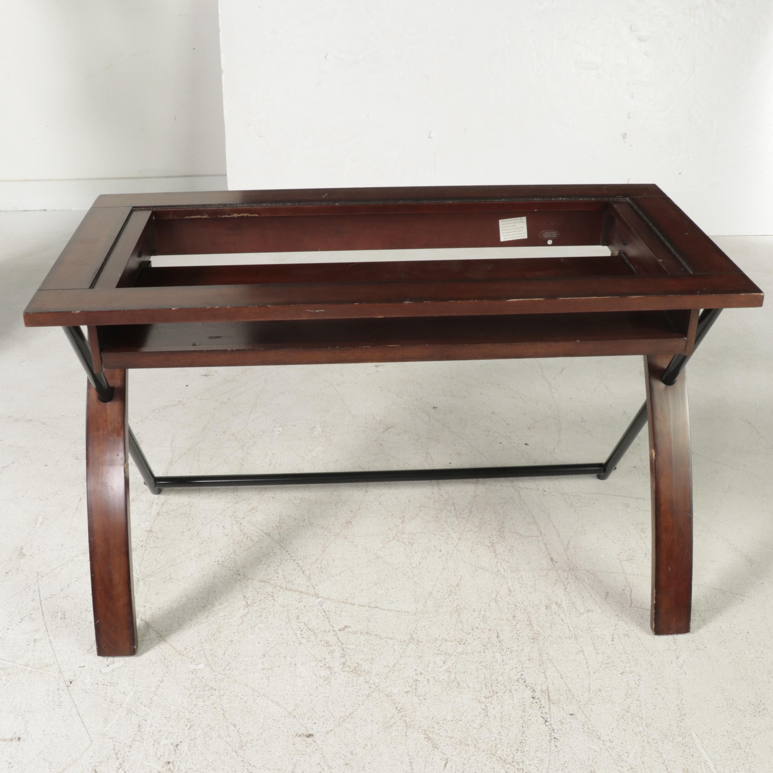 Whalen Furniture Mfg. Inc. Glass Top Computer Desk with Five-Tier Shelving Unit